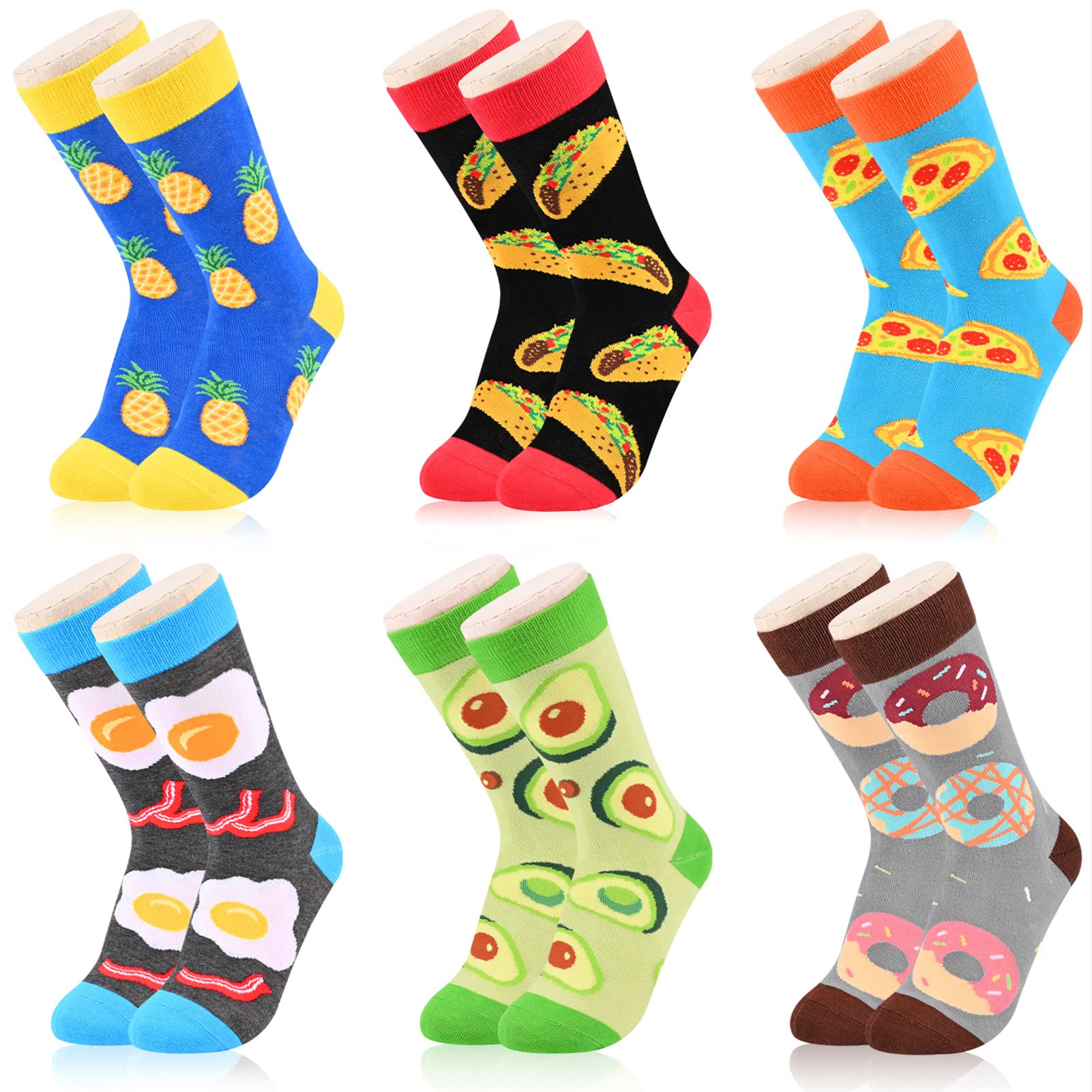 Kids Boys Girls Crew Socks 4-6 Pack + Gift Box, Novelty Funky Colorful Toddler Calf Socks for 2-12 Years Old