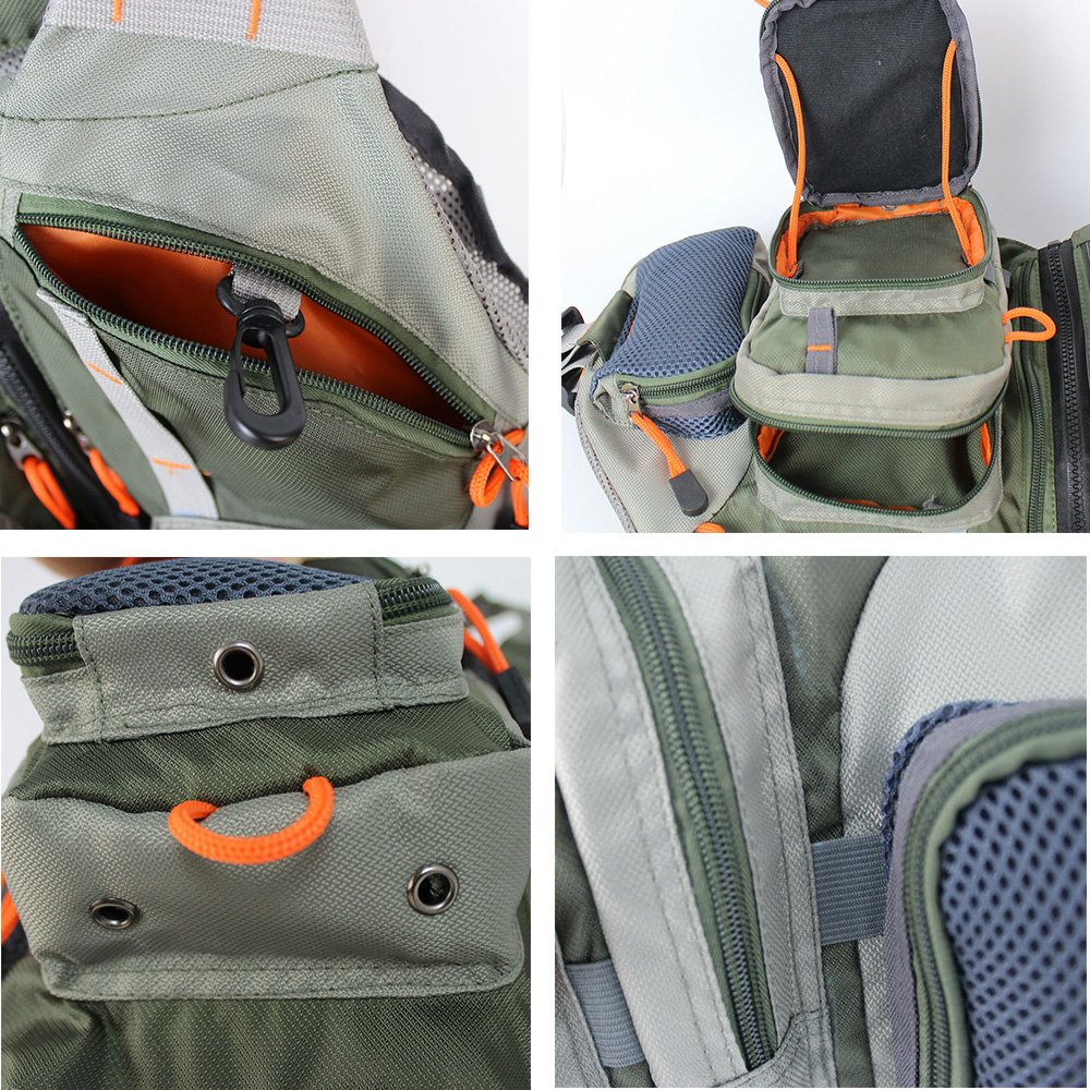 Kylebooker Fliegenfischen Weste Angelweste Einstellbare Größe Maschen Multi-Taschen Jacke