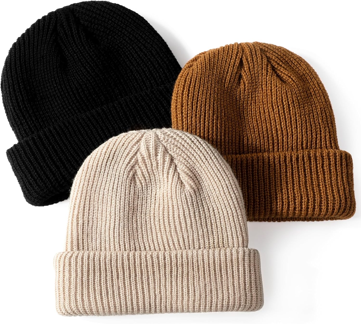 Glooarm 3 Pack Baby Beanie Toddler Boys Girls Beanie Knit Warm Winter Hats Newborn Infant Cuffed Caps, 0-5 Years