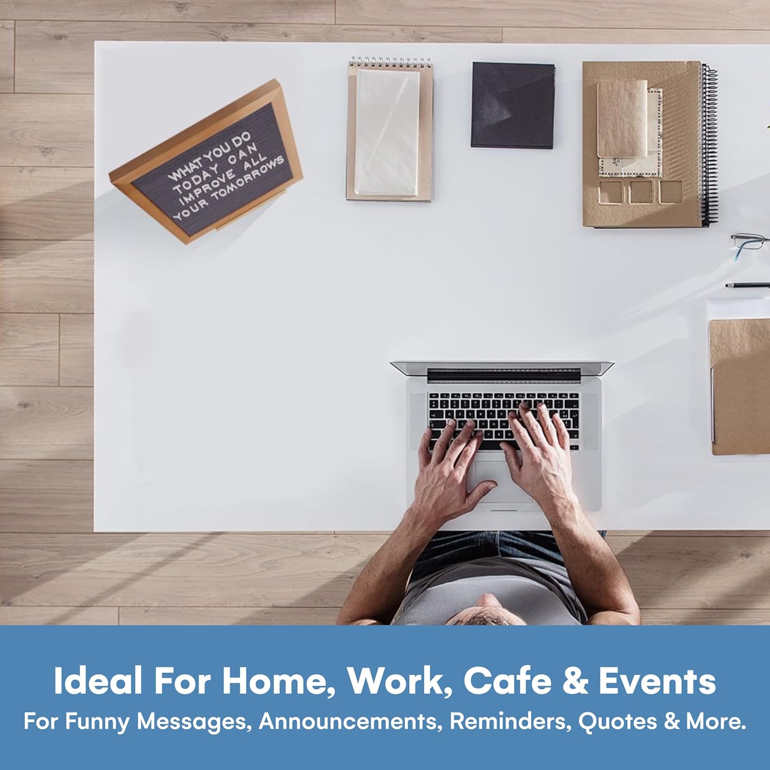 flybold Felt Letter Board - Baby Announcement Sign Board - Message board with 340 Letters Numbers Sign Adjustable Tripod Stand - Announcement Board for Birth - Small Word Grey 10x10 inch (Wall Mount) - Image 6