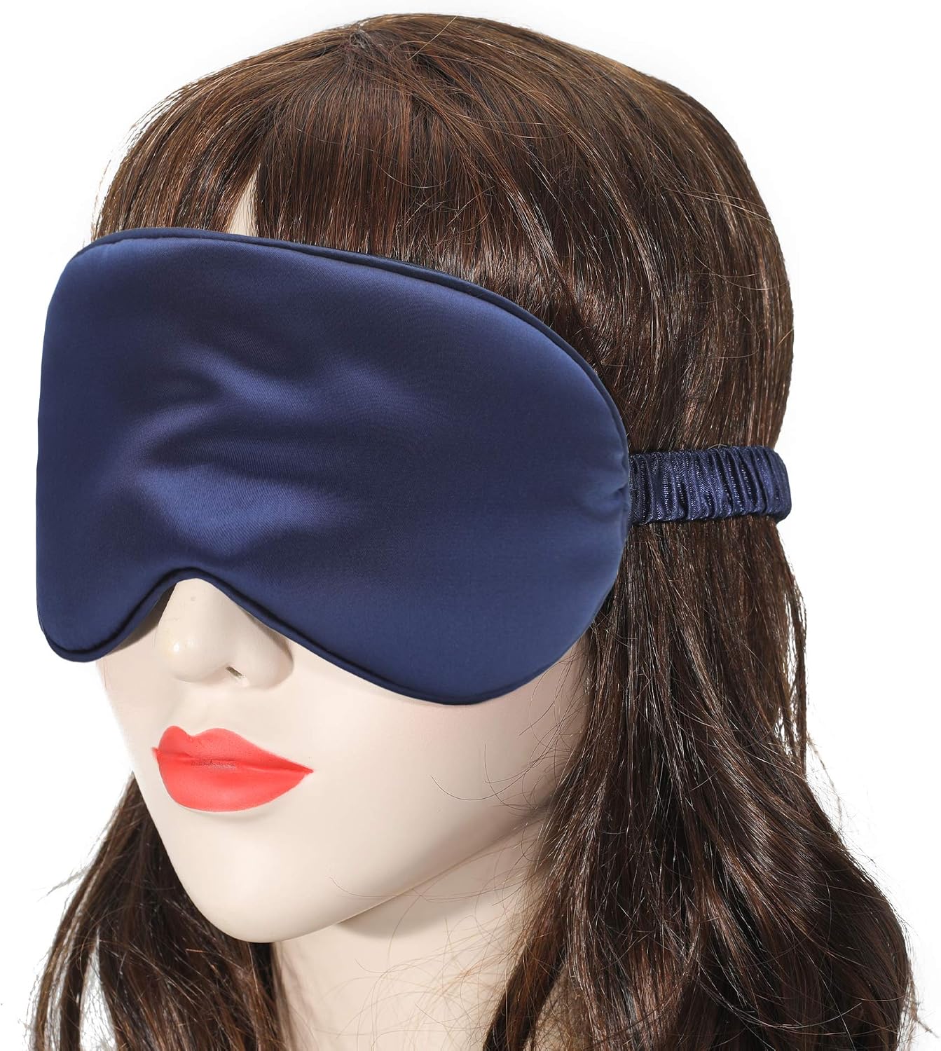 ZLYC Silk Satin Sleep Mask with Elastic Strap Travel Eye Sleeping Blindfold for Women Men (Gray, Navy) - Image 5