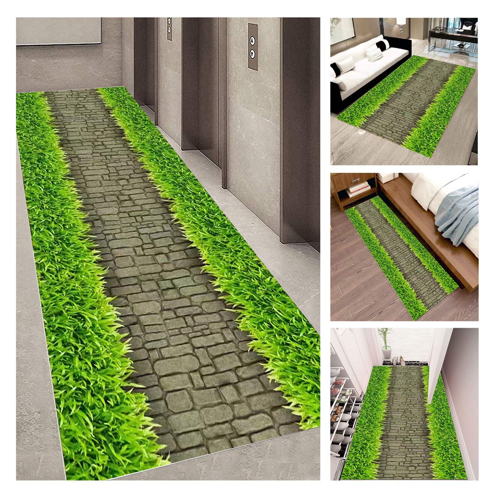 Tapis de couloir long 120x400cm tapis d'entrée mince lavable