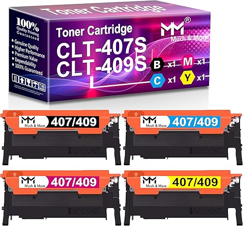MM MUCH & MORE Cartucho de tóner de repuesto compatible para Samsung CLP-325 CLT-409S CLT-407S utilizado para impresora CLX-3185FW 3185N CLP-320N