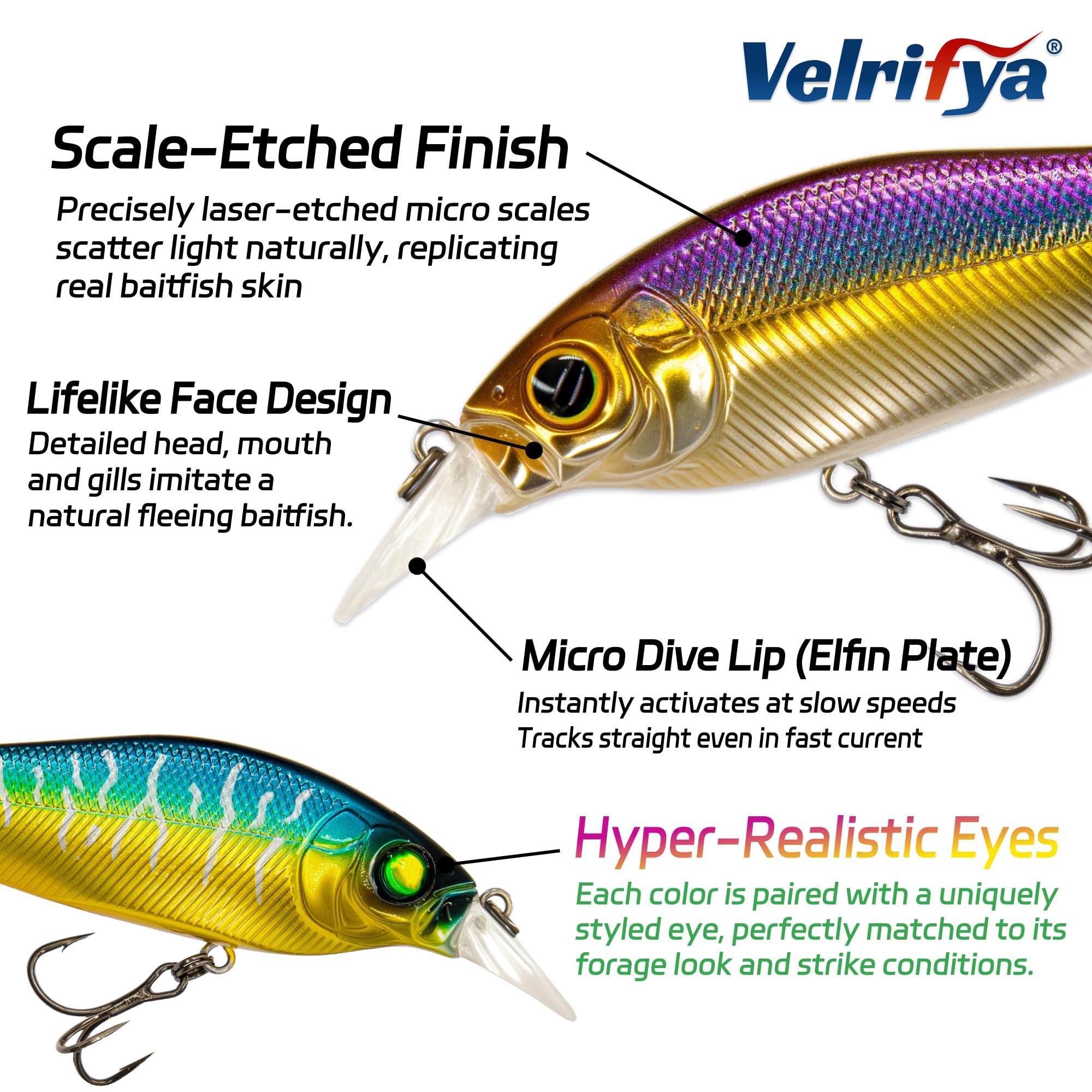 Crankbaits/Jerkbait híbridos para pesca de lubina, buceo poco profundo, para lucio, lucio, agua fría para pesca de invierno y primavera, para agua dulce y salada
