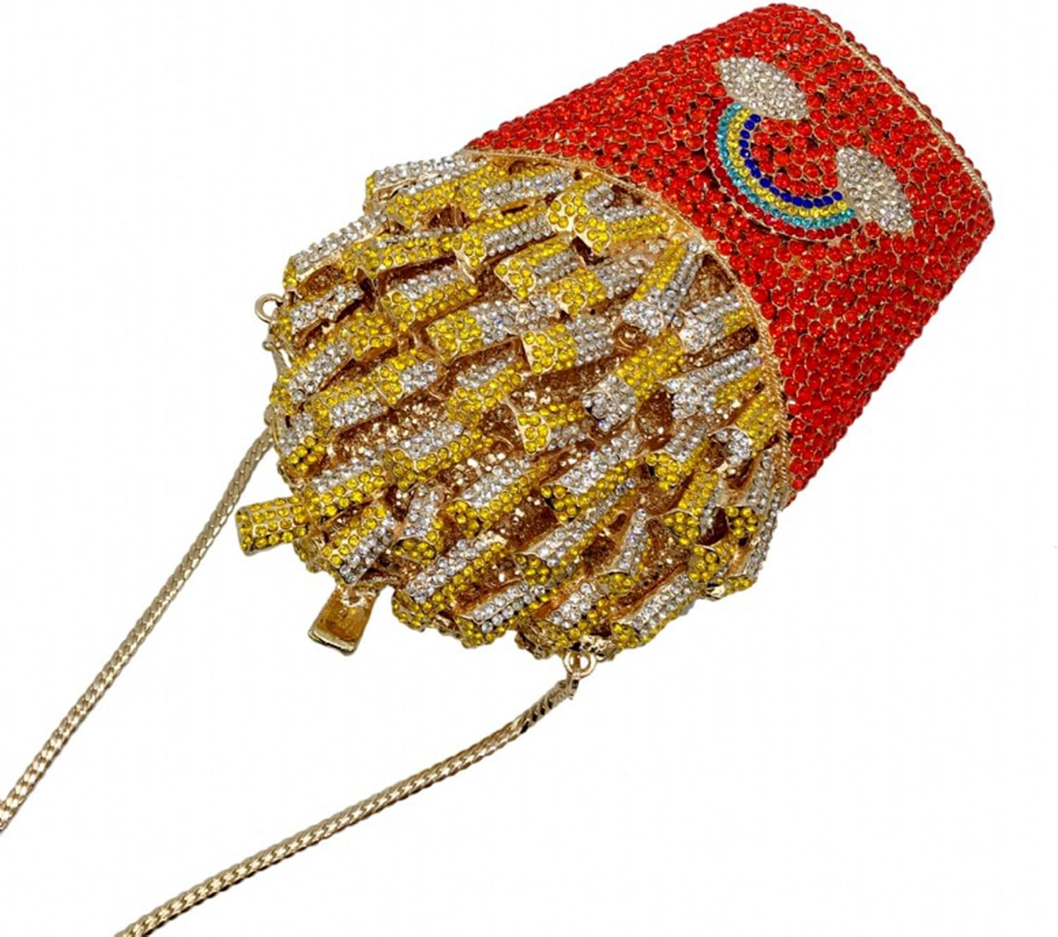 French Fries Chips Rhinestone Clutch Women Crystal Handbag Sparkly Evening Bag Purses for Wedding Party - Image 3