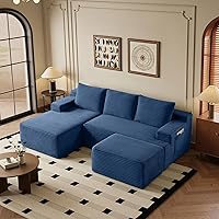 Vista 67 de Sofás seccionales de 96 pulgadas para sala de estar, sofá de nube tapizado en forma de L, sofás modulares modernos con diván