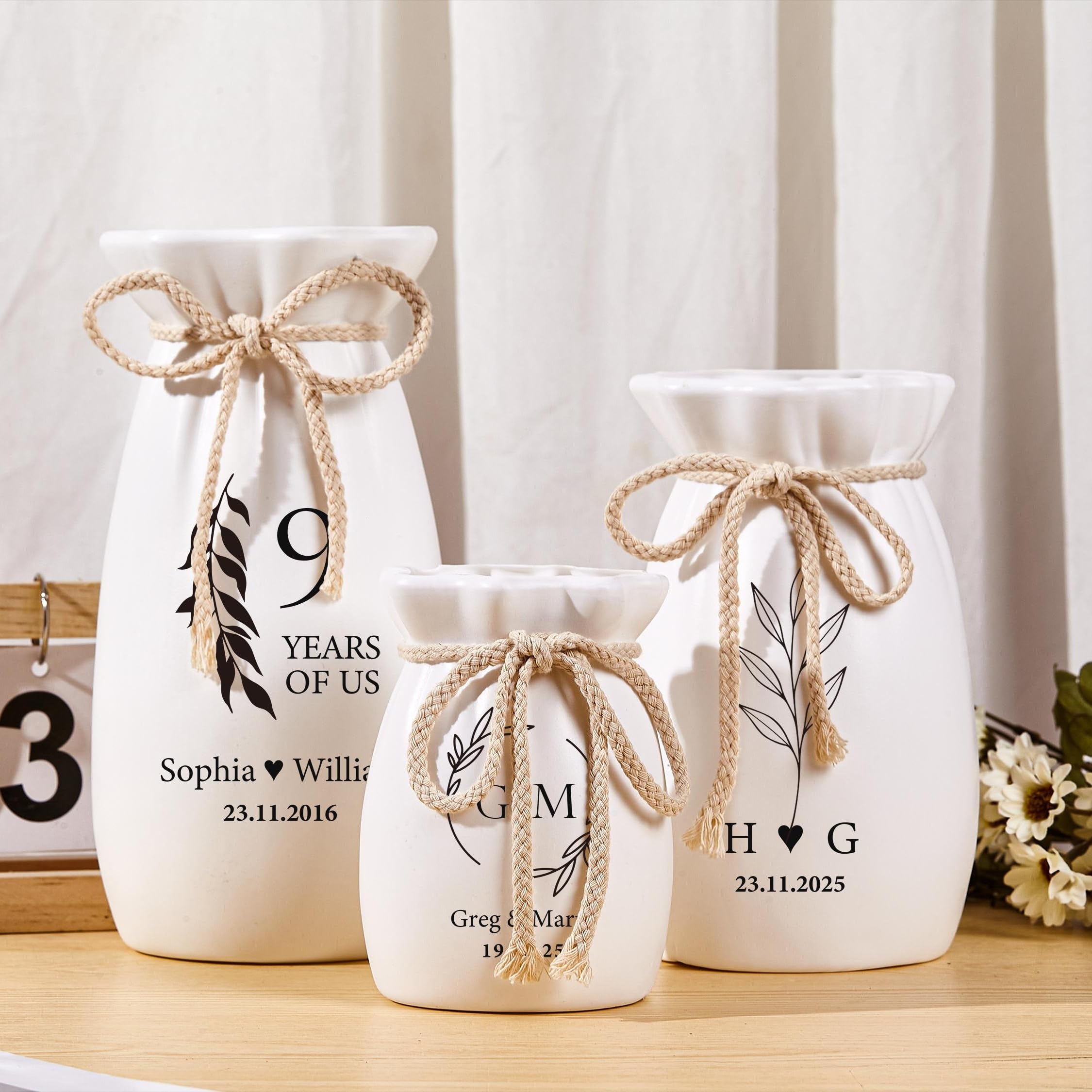 Amazon.com: Personalized Wedding Ceramic Vase Custom Names Date