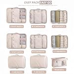 9 Set Packing Cubes - Waterproof Mesh Travel Luggage Packing Organizer(Beige)
