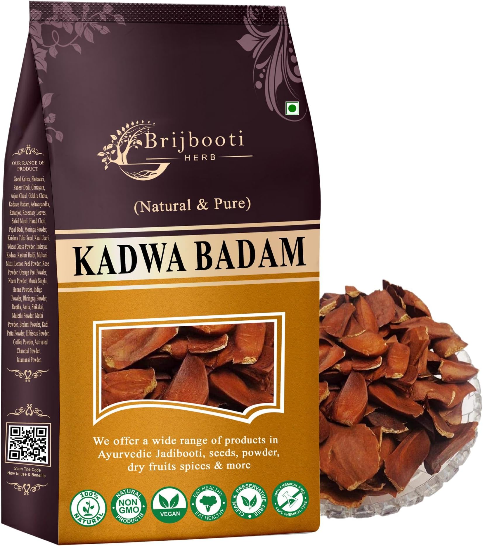 Brijbooti Kadwa Badam Diabetes Bitter Almonds (400 g) - Kadwa Badam (Sugar Almonds) | Sky Sugar Fruit | Mahogany Seeds