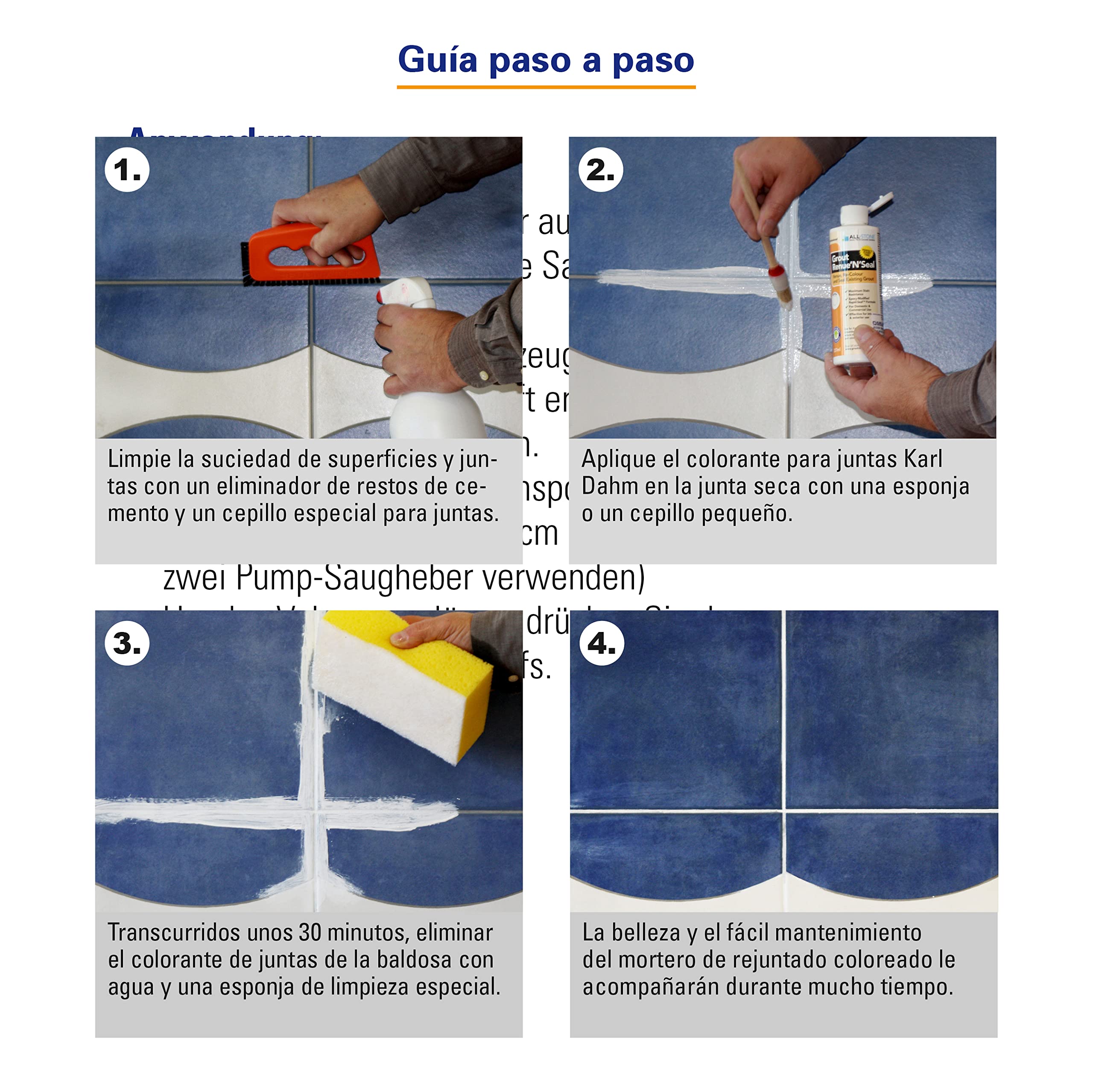 Karl Dahm Tinte para Lechada - Color Negro 237 ml I Reparación de Lechada y Pintura I Tinte y Sellado de Lechada para Baldosas I Pintura Reparadora para Interiores – 12428