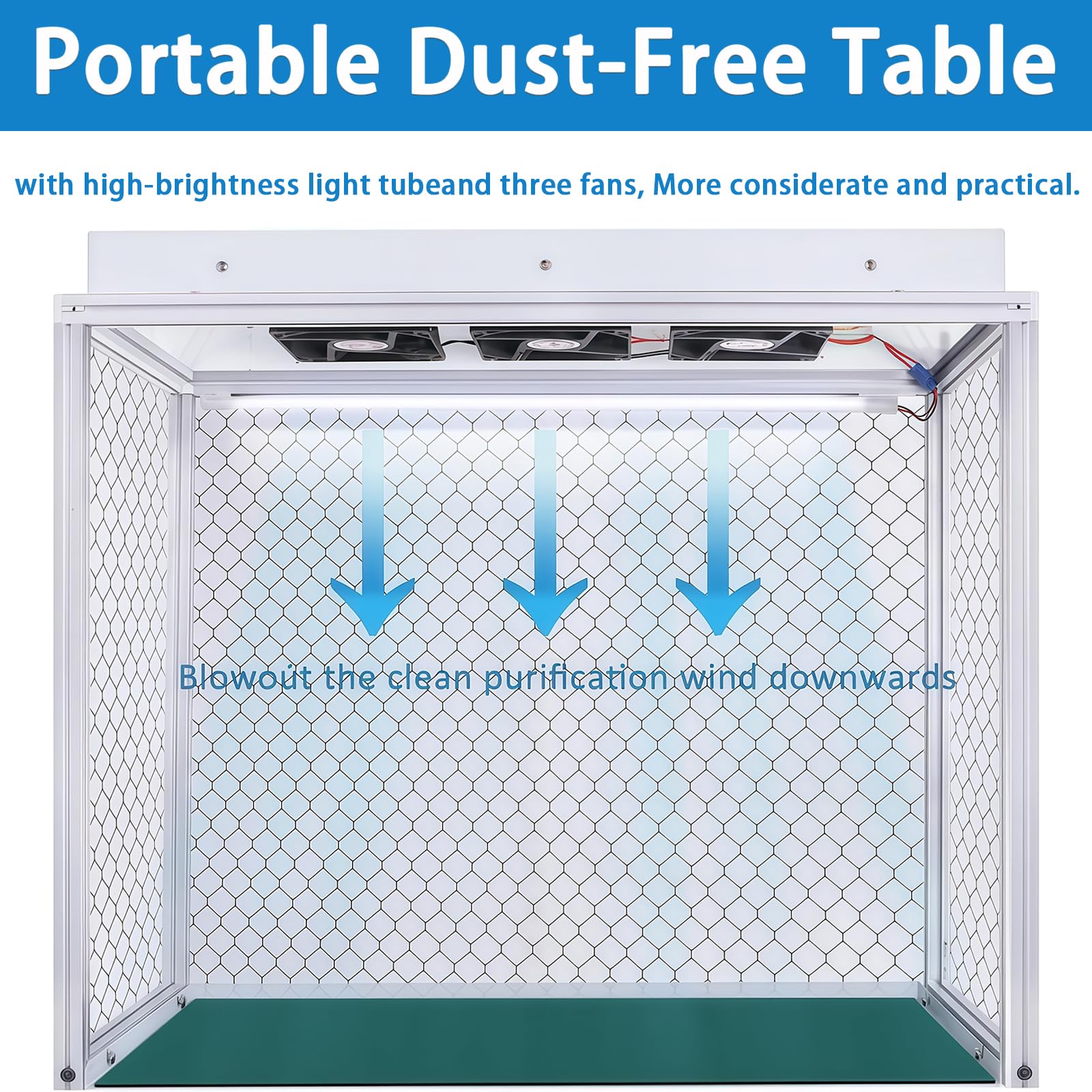 Campana De Flujo Laminar Vertical con Filtro Hepa, Cabina De Flujo Laminar con 3 Ventiladores, Cabina De Flujo Laminar para MicologíA, para Limpieza De Clase 100