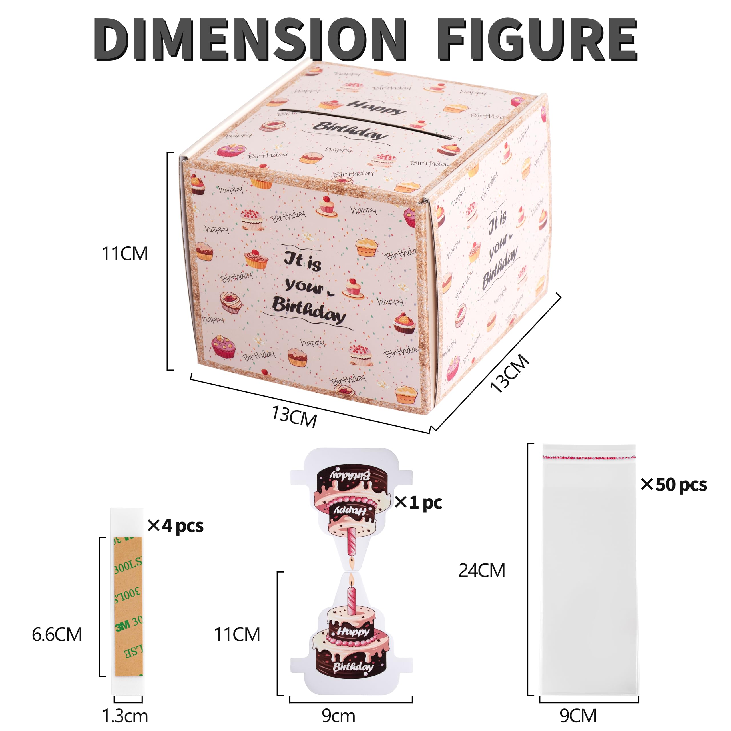 Cassetta Denaro Sorpresa Compleanno - Scatola Con Biglietto E Sacchetti - Regalo Creative DIY - Foto 6