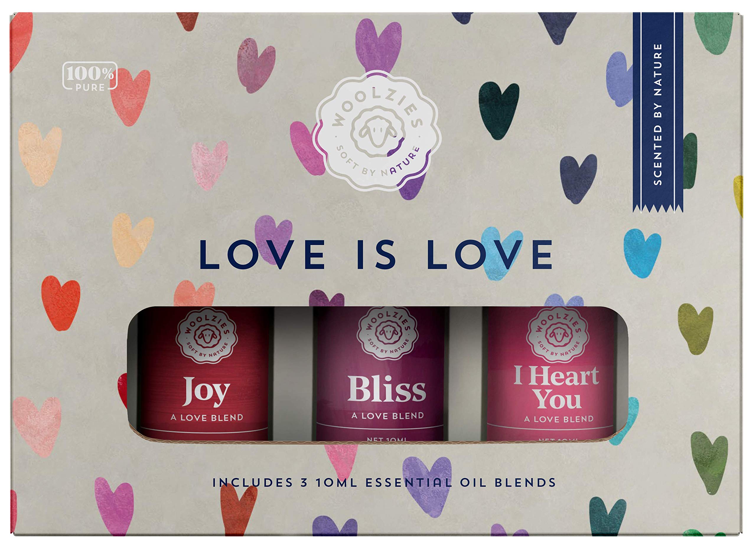 WoolziesLove is Love Essential Oil Blends Set of 3 for Diffuser, Massage or Topical Use | Includes Joy, Bliss, & I Heart You | 10 ML