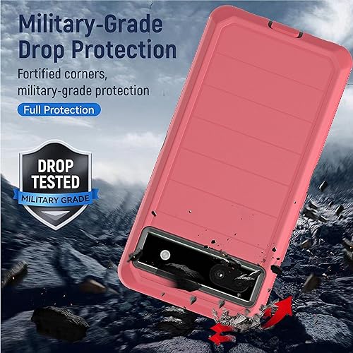 Miniatura 5 de YmhxcY Funda para Pixel 6A con protector de pantalla integrado, a prueba de caídas, funda duradera de 3 capas, protección contra caídas, funda de