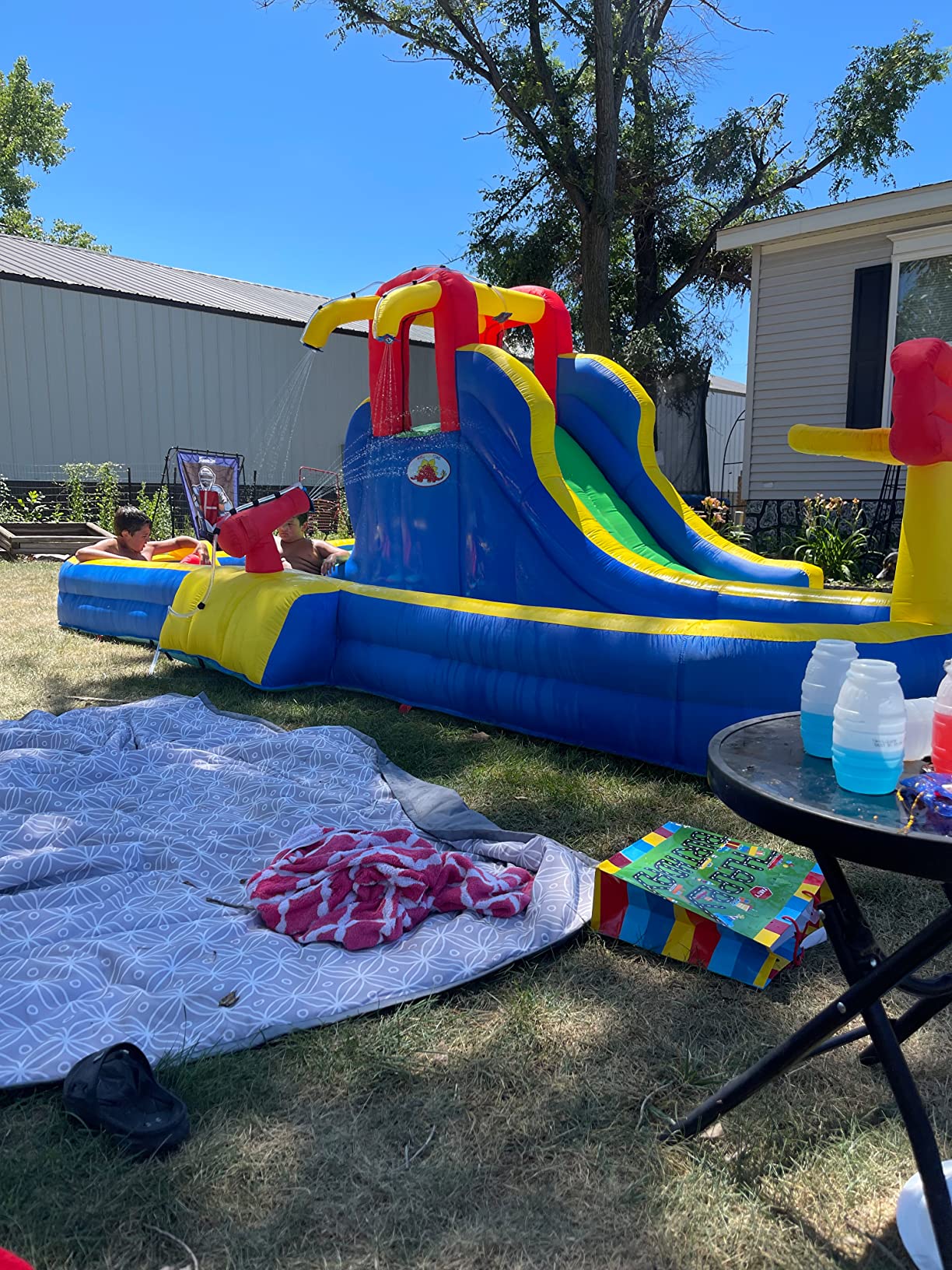 47/mo Finance WELLFUNTIME Inflatable Water Park with Blower, Slide