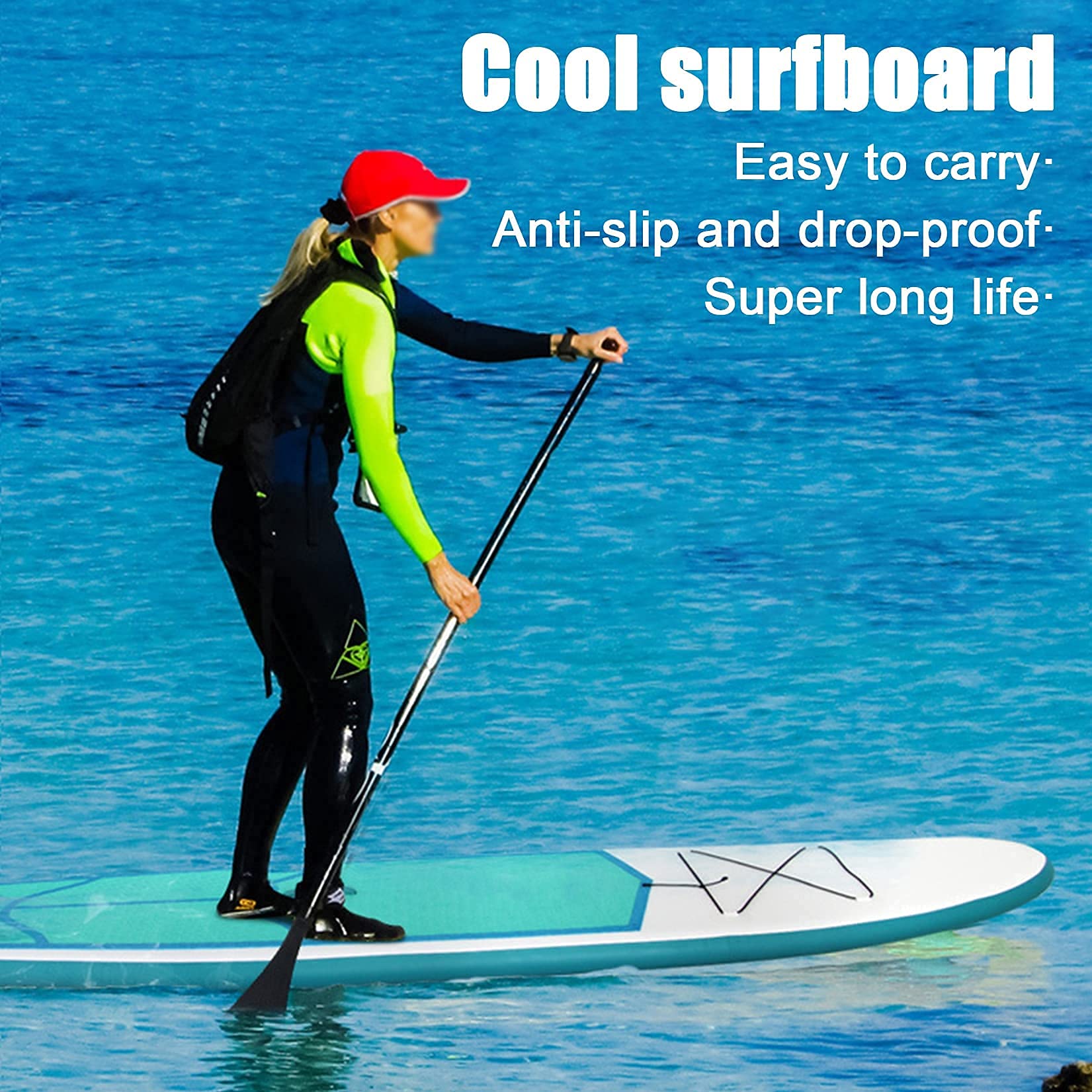 Stand Up Paddle Gonflable 320cm Noir/Rouge - Bestpriceparts - Kit Complet