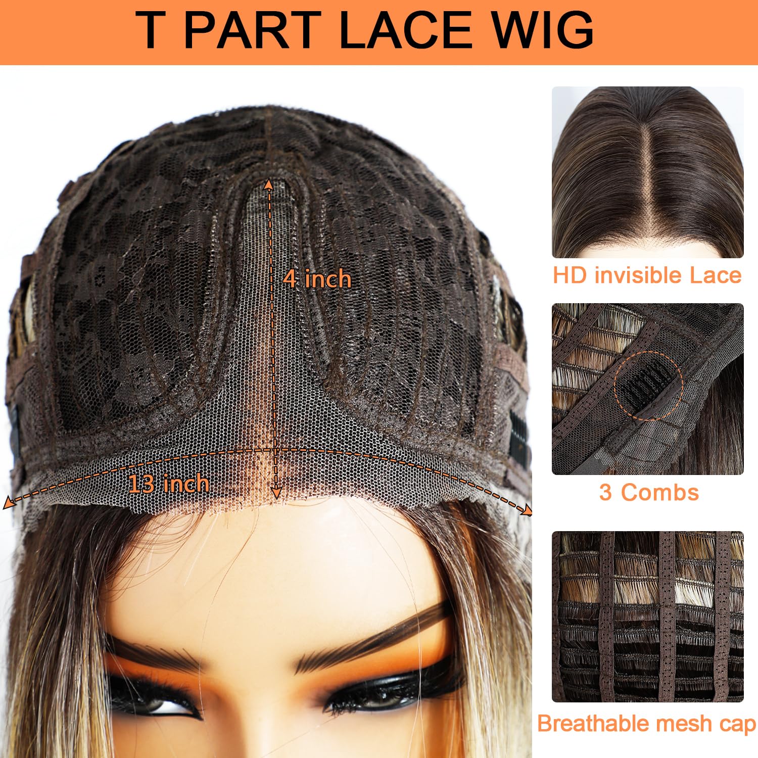 Style Icon Glueless Bob Wig 30 cm (12 cali) czekoladowa brązowa wstępnie zebrana końcówka T dla początkujących krótka peruka z syntetyczną koronką (kolor: F5/6A)