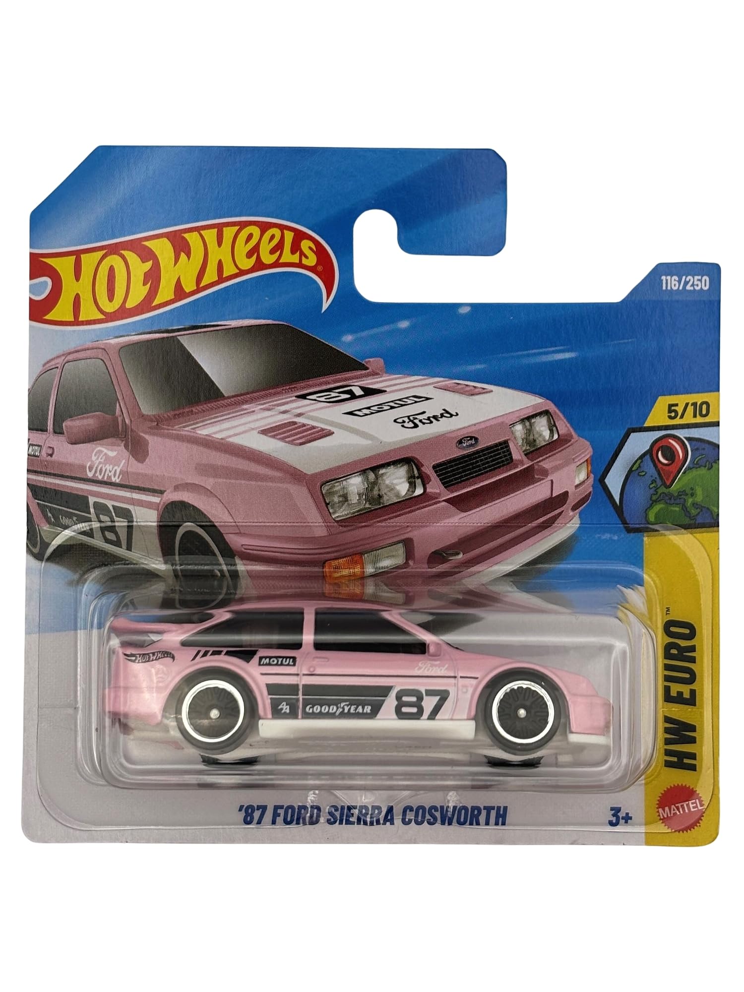 Hot Wheels - '87 Ford Sierra Cosworth - JJJ74 - HW Euro 5/10 - Short Card - Pink - Official Licensed Model - Classic Racing Paint - Mattel 2026 (116/250) - 1:64