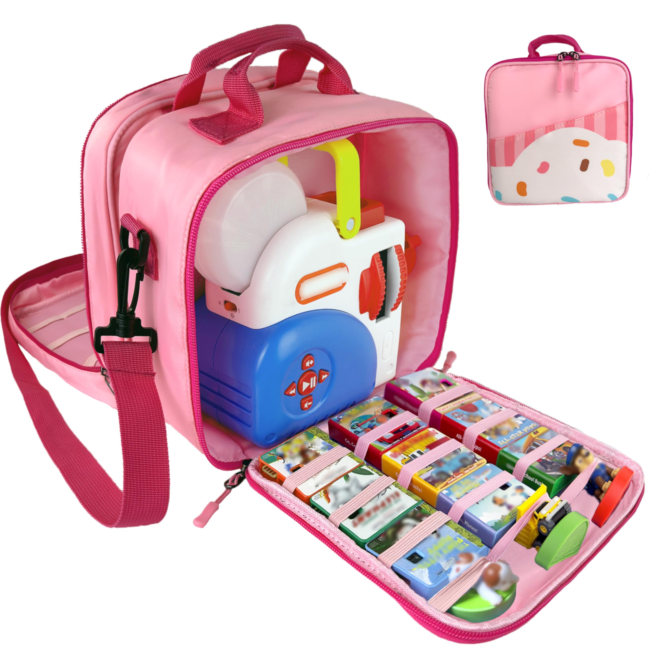 amiumuca Detachable Bag Compatible with Little Tikes Story Dream Machine Books Starter Set，Kids Toys Storage Case for Little Tikes for Storybook,