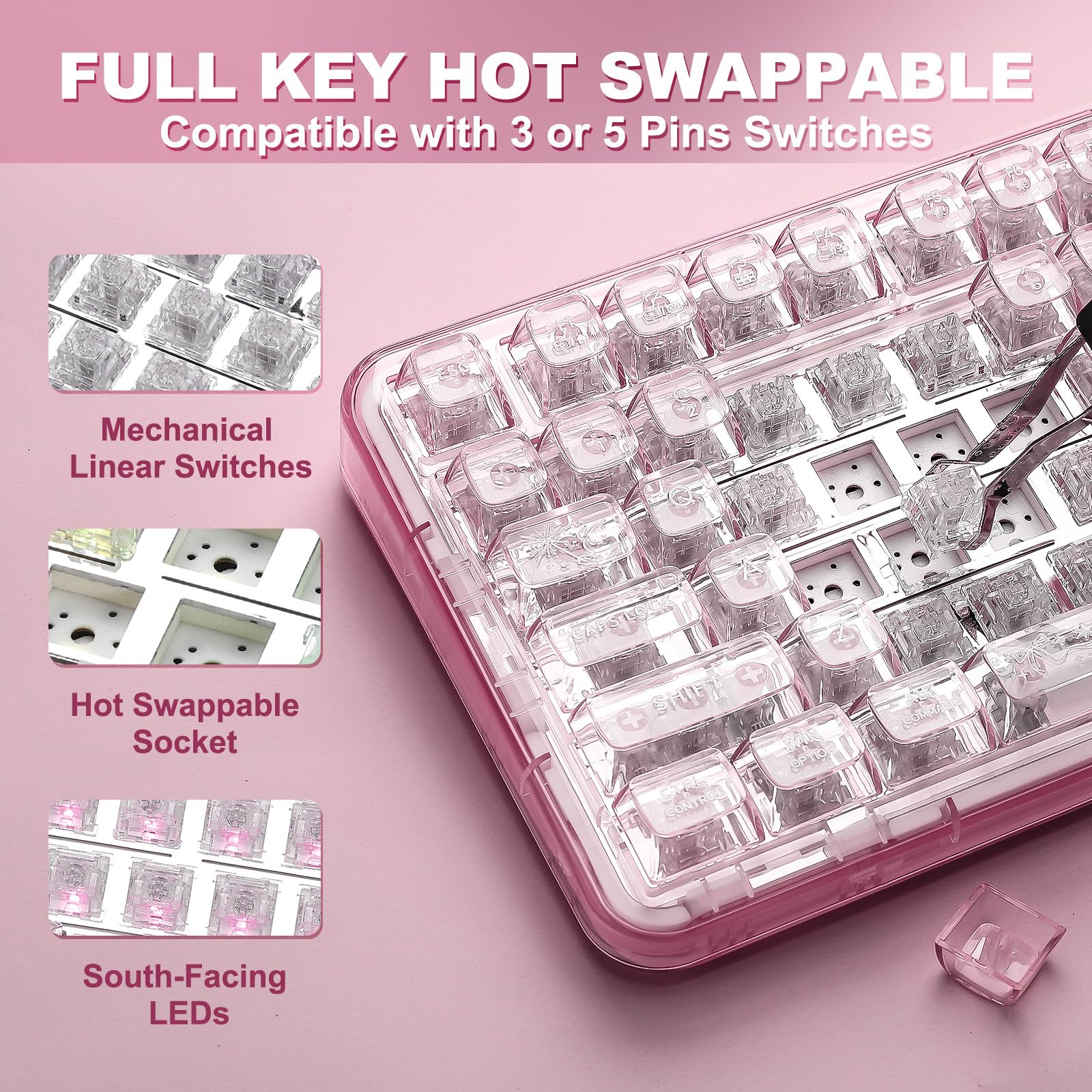 Amazon | YUNZII X98 QMK/VIA対応 ワイヤレス メカニカル ゲーミング