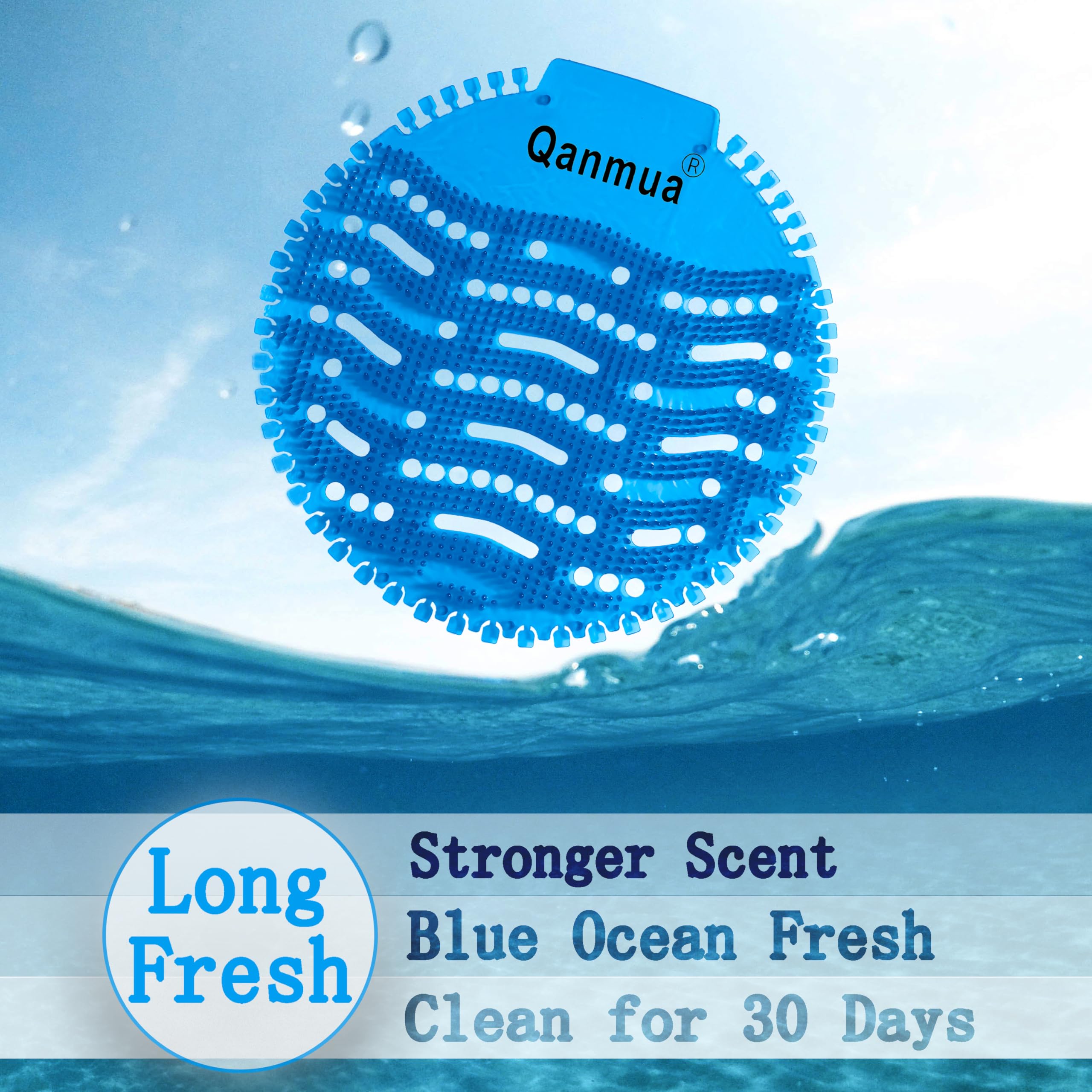 Qanmua 10 pezzi Schermi per orinatoi, tappetini per orinatoi Tappetino per deodorare gli orinatoi, schermo per orinatoi per alberghi uffici ristoranti e scuole Anti-spray e Anti-odore Blu