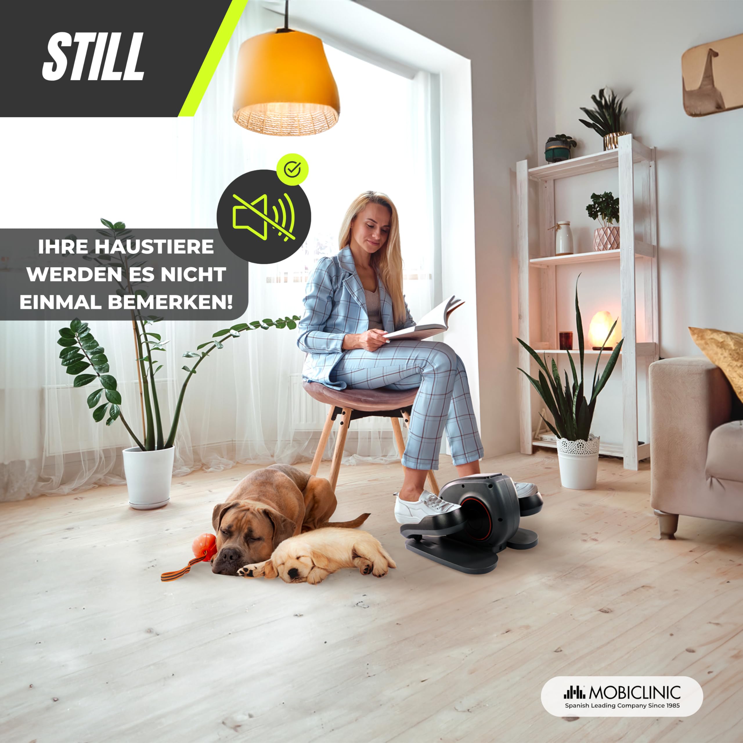 Mobiclinic Mini Ellipsentrainer Heimtrainer 10 Geschwindigkeiten 3 Programme LCD-Display Einstellbarer Widerstand