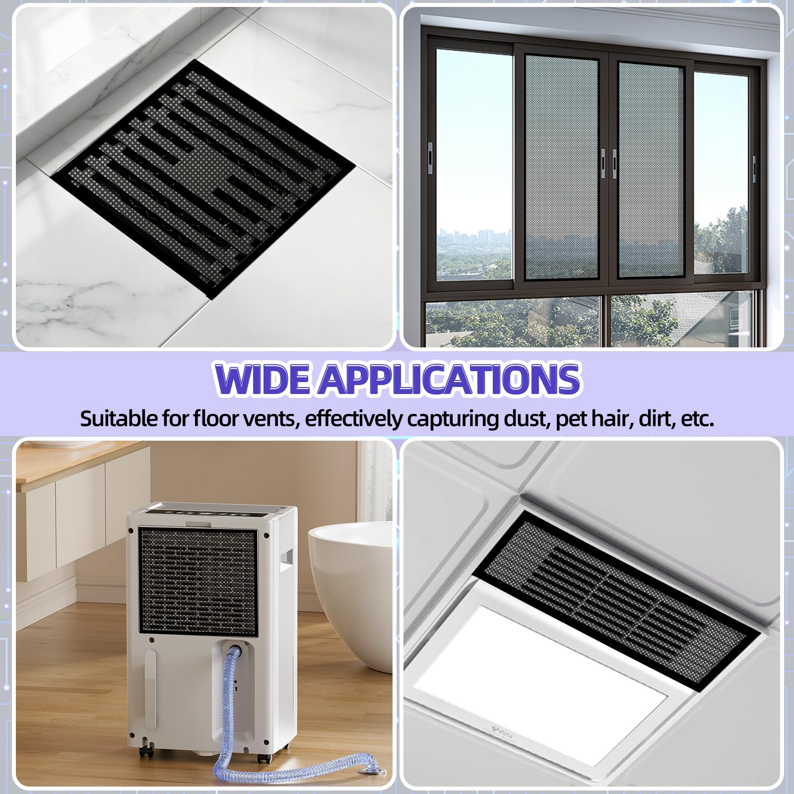 1 Stück 1000 x 300 mm DIY PC Gehäuse Staubfilter mit 4 Magnetstreifen, 0,5 mm hohes Luftstromloch PC Lüfter Mesh Filter Air Vent Covers PVC Computer Kühler Lüfter Staubfilter