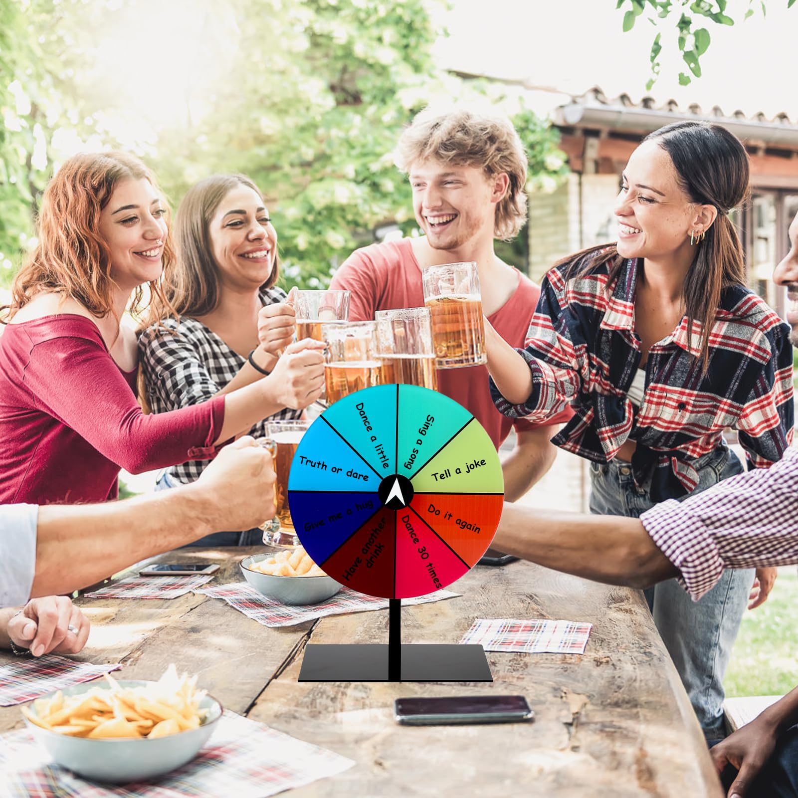 Rueda de la fortuna para girar, juguete de rueda de la fortuna de 20 cm, rueda de premios giratoria, rueda de premios giratoria para carnaval, medición, rueda de ruleta antideslizante de juego con