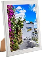 Vista 14 de Marco de Madera Marrón de 16 x 20 Pulgadas, Marco de Madera de 20 x 16 Pulgadas con Grano de Madera Natural Rústico, Marco de Pared Moderno Marrón