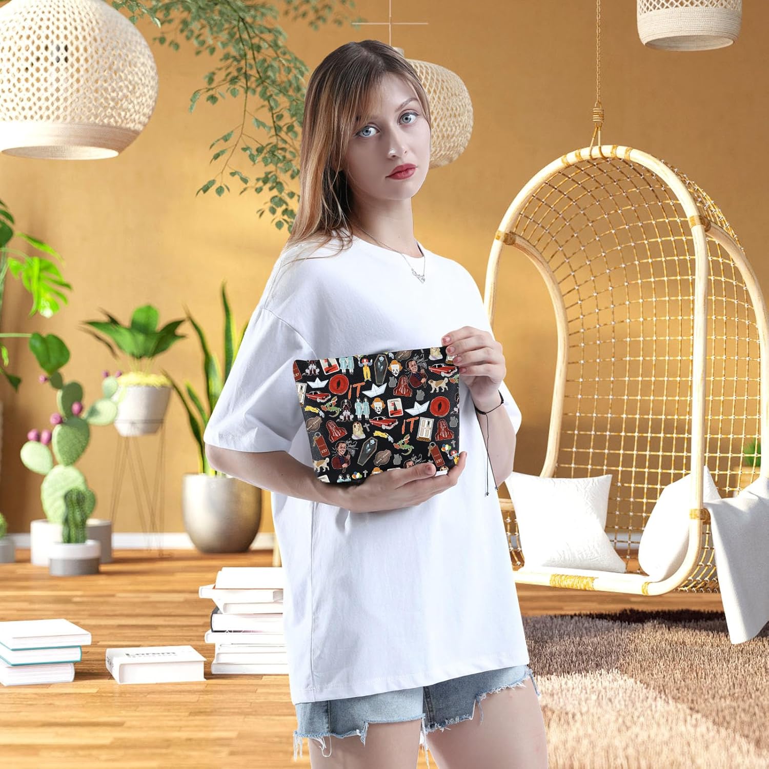 WCGXKO Horror Gift Horror Lover Gift Horror Books lover Gift Horror Novelty Zipper Pouch Makeup Bag For Fans (to do with) - Image 5