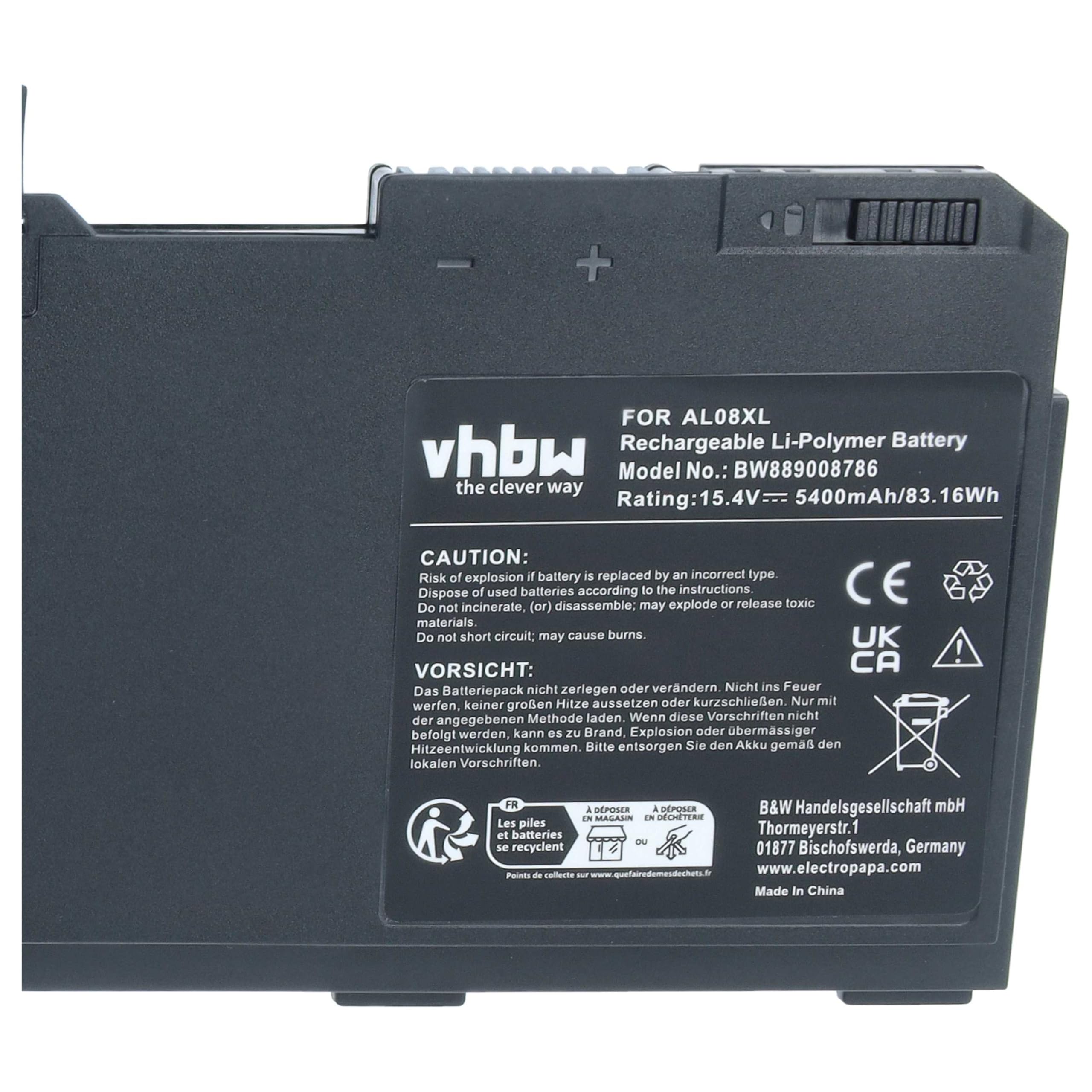 vhbw Batería Compatible con HP ZBook Fury 17 G8 50C83PA, Fury 17 G8 50C80PA