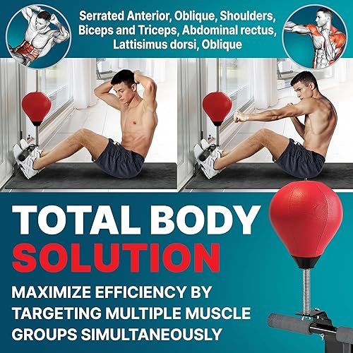 Miniatura 4 de GLACIAL Doorway - Barra de ejercicios para sentarse con saco de boxeo, entrenamiento completo de MMA para la parte superior del cuerpo y abdominales