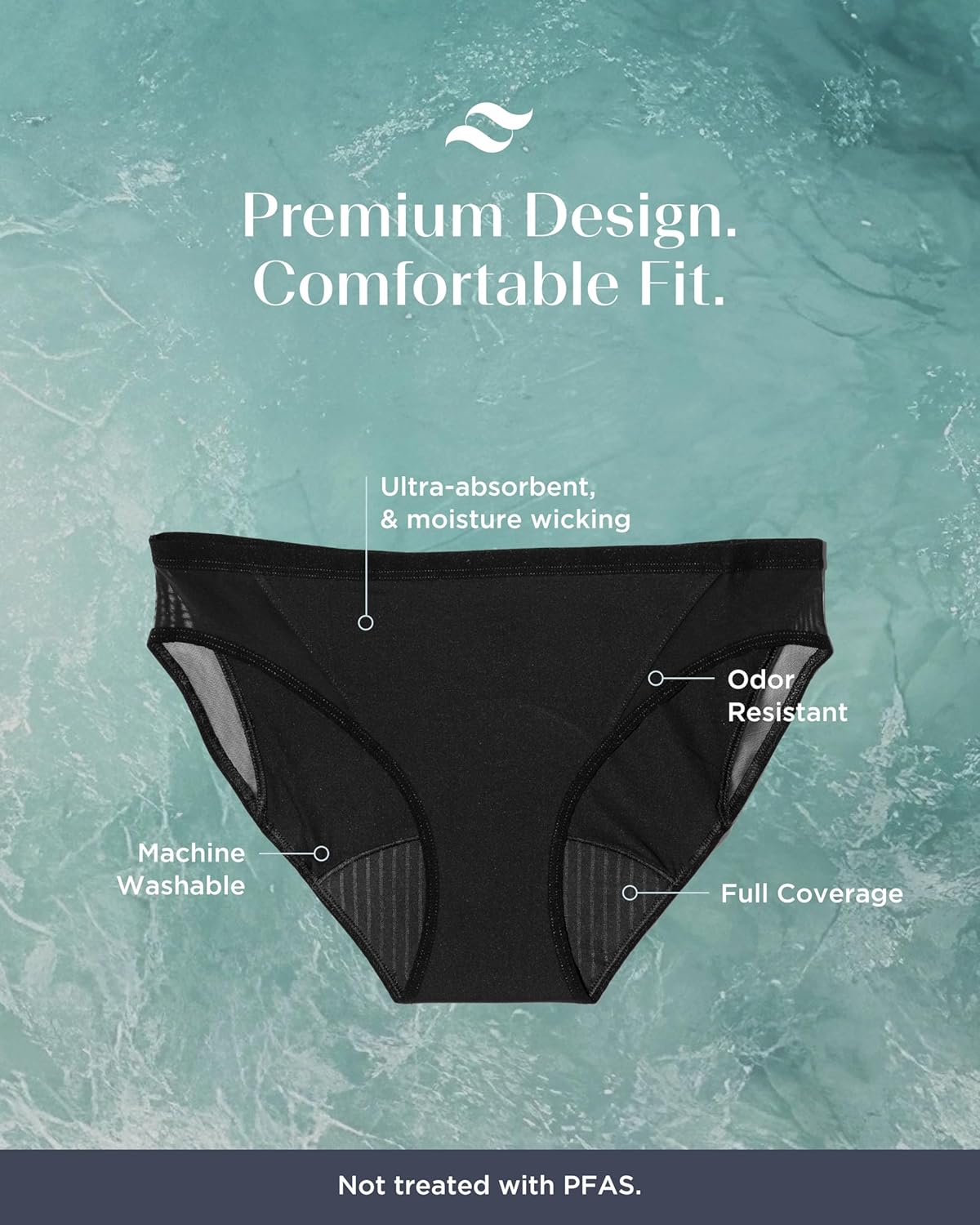 saalt Mesh Bikini Period Underwear - Leakproof Underwear for Women - Low-Rise Bikini Fit - Sustainable & Breathable Fabric - Image 5