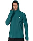 Mens UPF 50+ Fishing Shirt, Long Sleeve UV Sun Protection Hoodies, Quick Dry Rash Guard for Hiking Outdoor Working