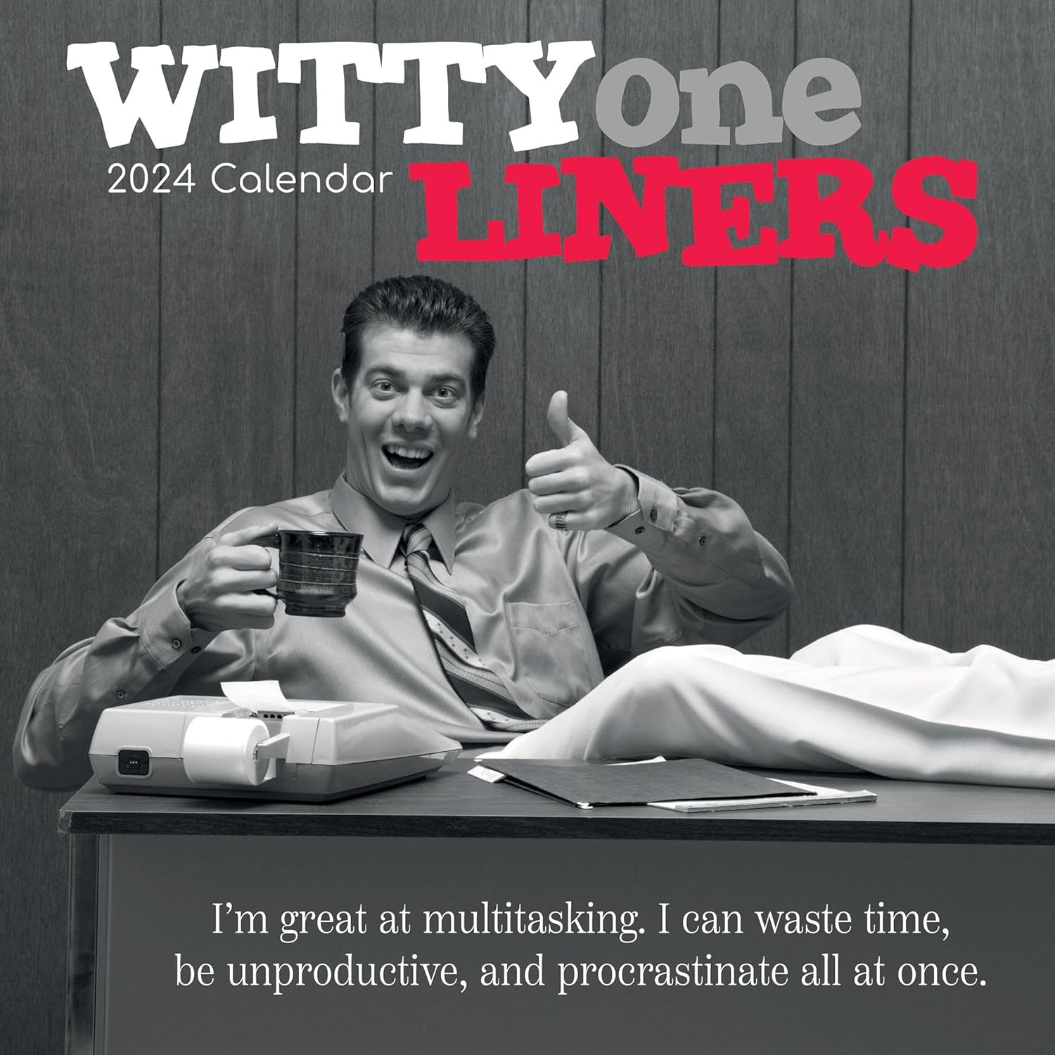 Gifted Stationery, Witty One Liners 2024 Wall Calendar