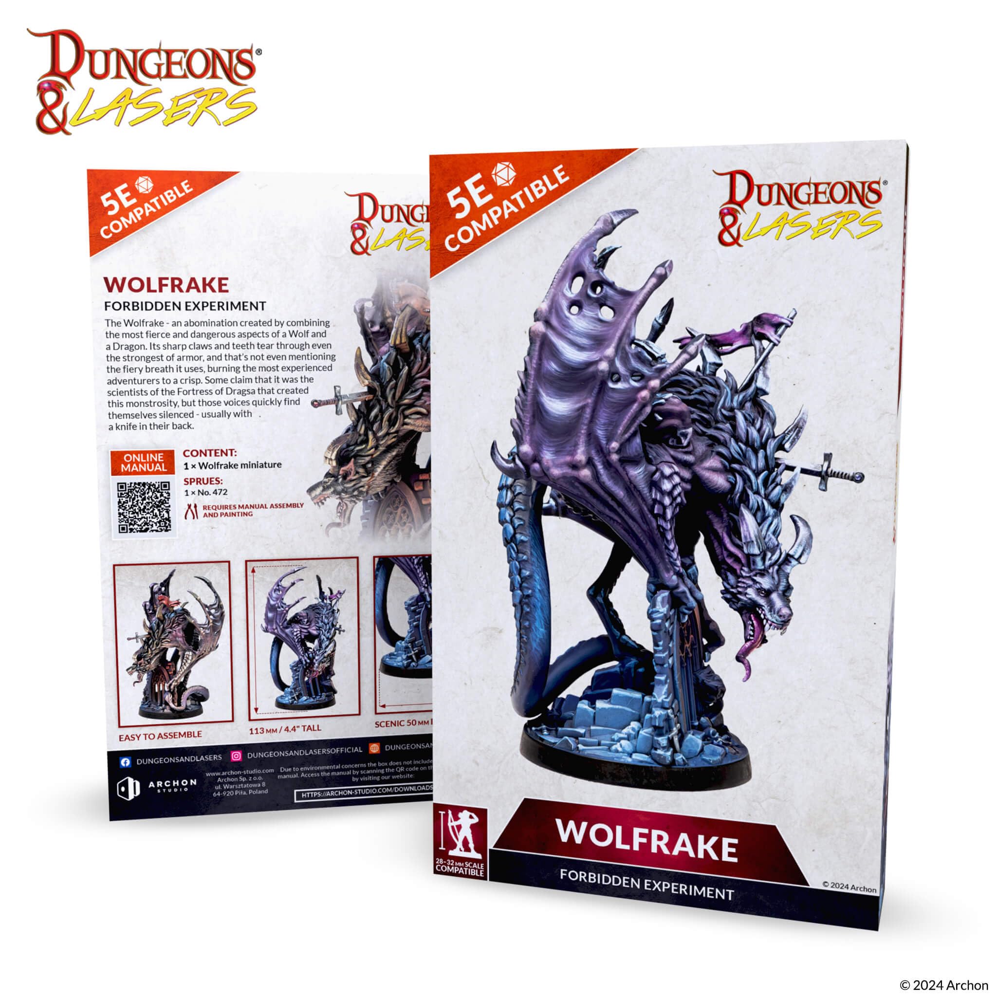 Amazon.com: Dungeons & Lasers Wolfrake Dragon Miniature - 4.4