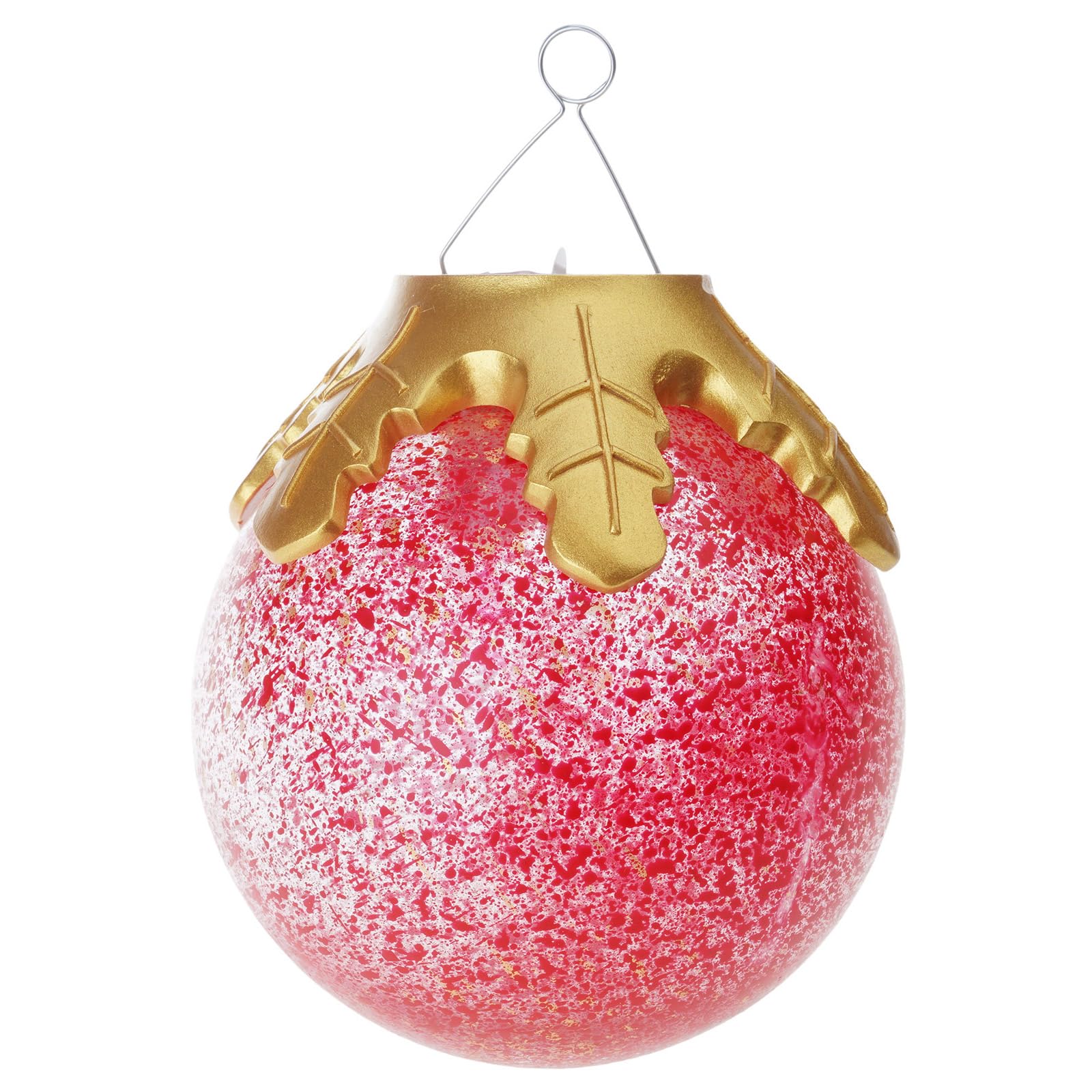Mekalero LED Christmas Tabletop Decors Auto Timer Durability Cracked Designing Snowflake Accent 6Inch Holiday Ornament Desktop Decoration Ornament