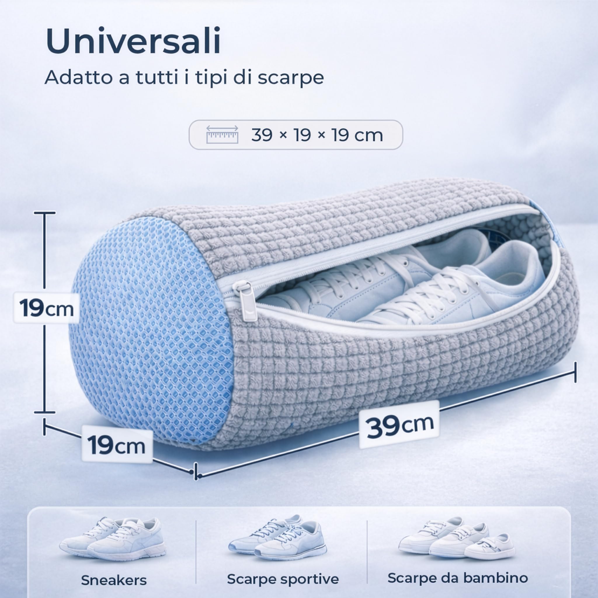 PRISMAL Set 2 Pezzi Sacchetto Scarpe Lavatrice – Protezione Avanzata e Pulizia 360° Scarpe Sportive e Sneakers – Borsa Lavascarpe Riutilizzabile in Microfibra con Cerniera Rinforzata Antigraffio