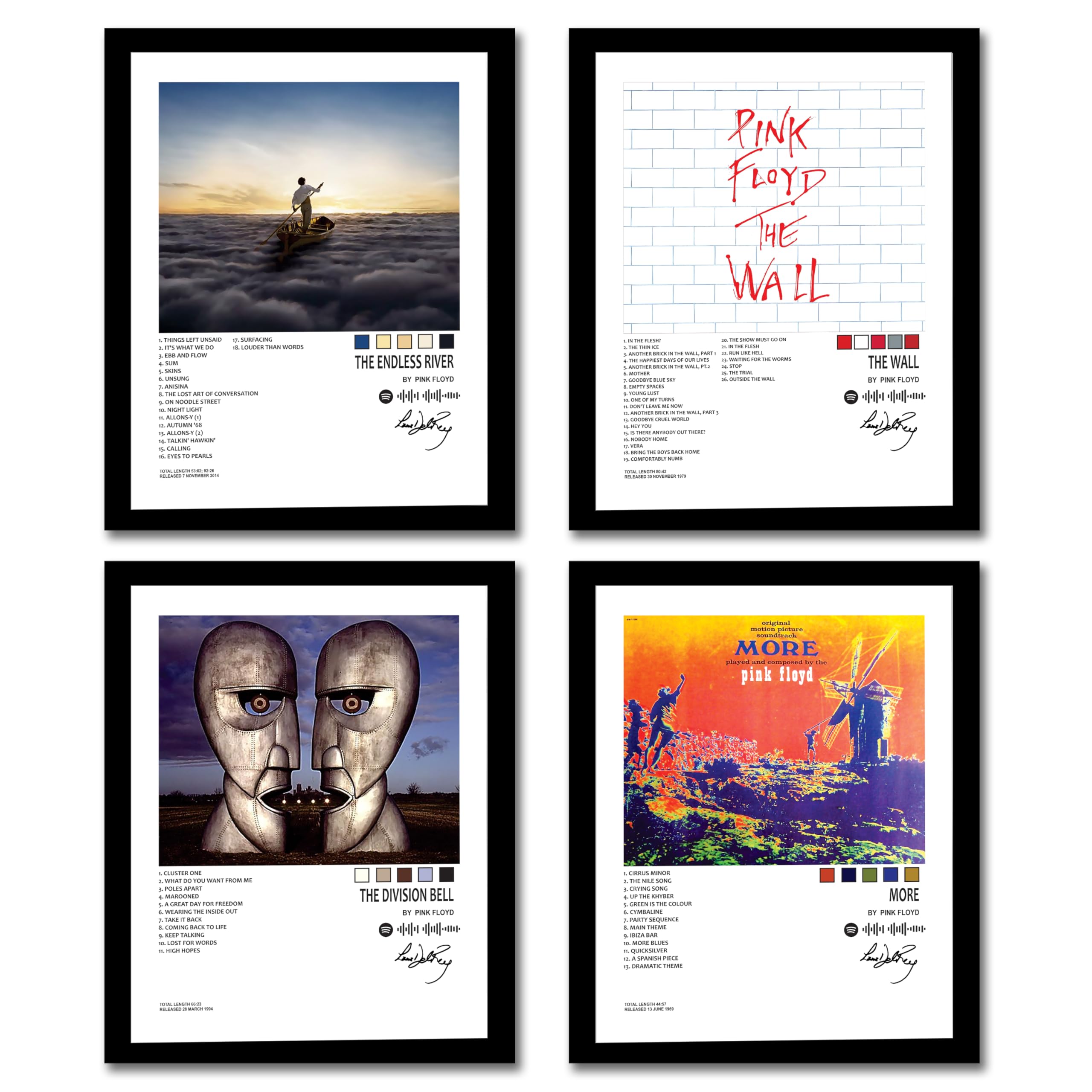 Kanye West Album Art Wall Posters - 4 Framed Prints -9