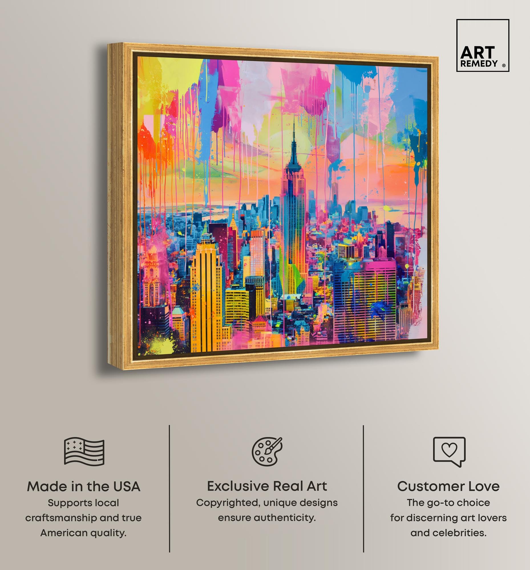 Amazon.com: Art Remedy Vibrant Visions of NYC Canvas Graffiti Art