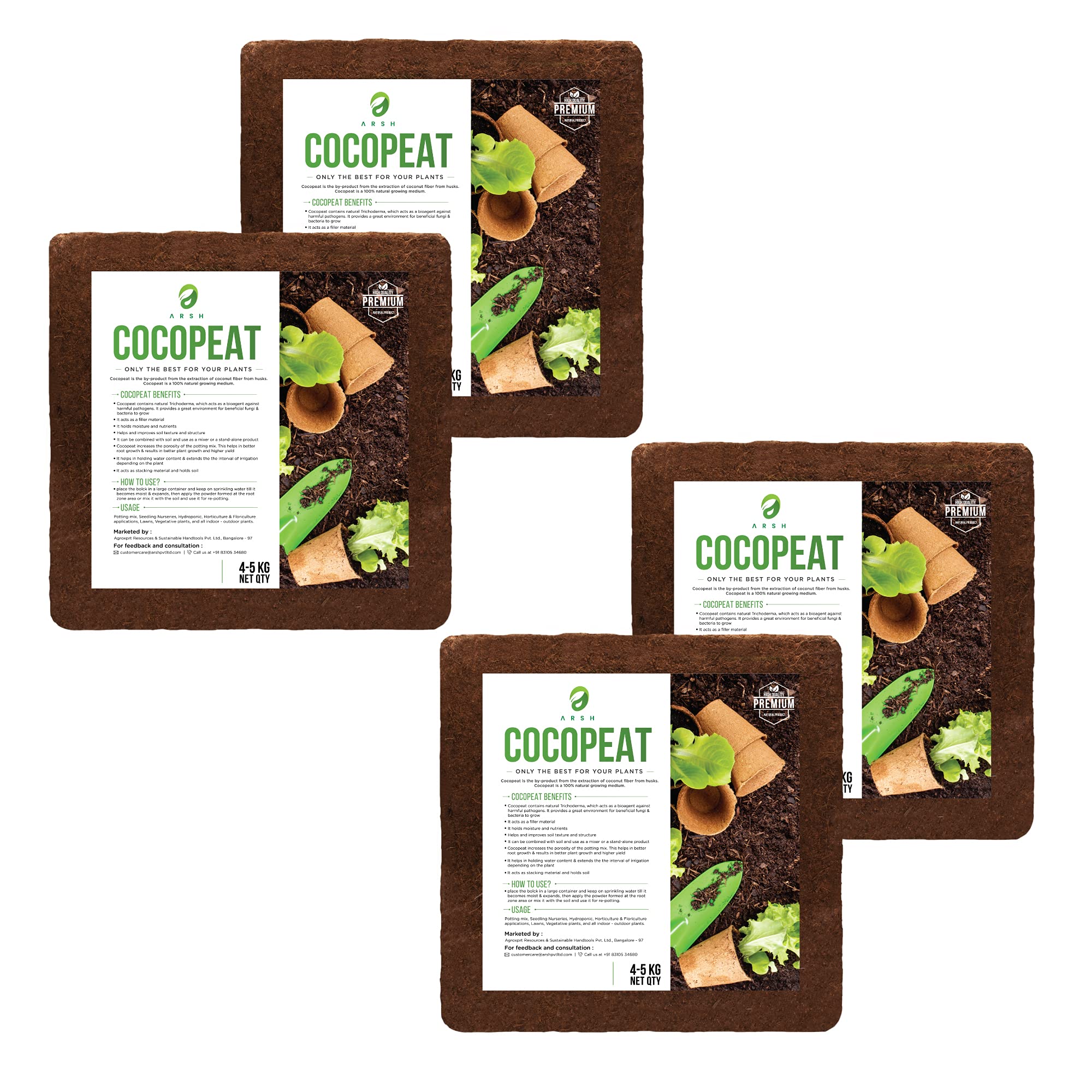 A R S H Cocopeat Block for Plants and Gardening - Expands Upto 180 litres of Cocopeat Coir Powder (19-20kg) (B09H4BR8JK) Amazon Price History, Amazon Price Tracker