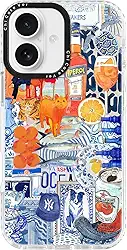 Capa para iPhone 17 Pro Max, estampa mediterrânea de colagem Aperol com gatos, proteção contra quedas de nível militar, proteção de TPU macio e fino para mulheres e meninas