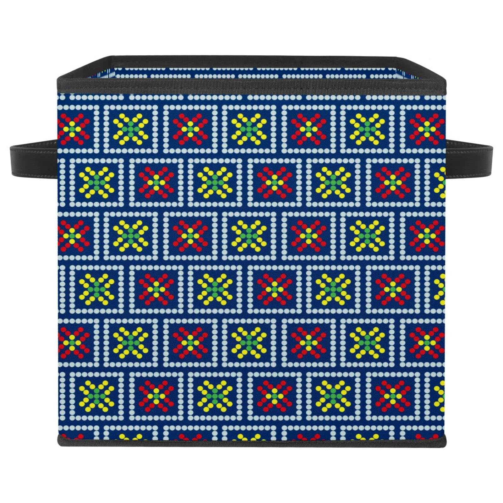 Boîte de rangement en tissu avec poignées pour livres et placards