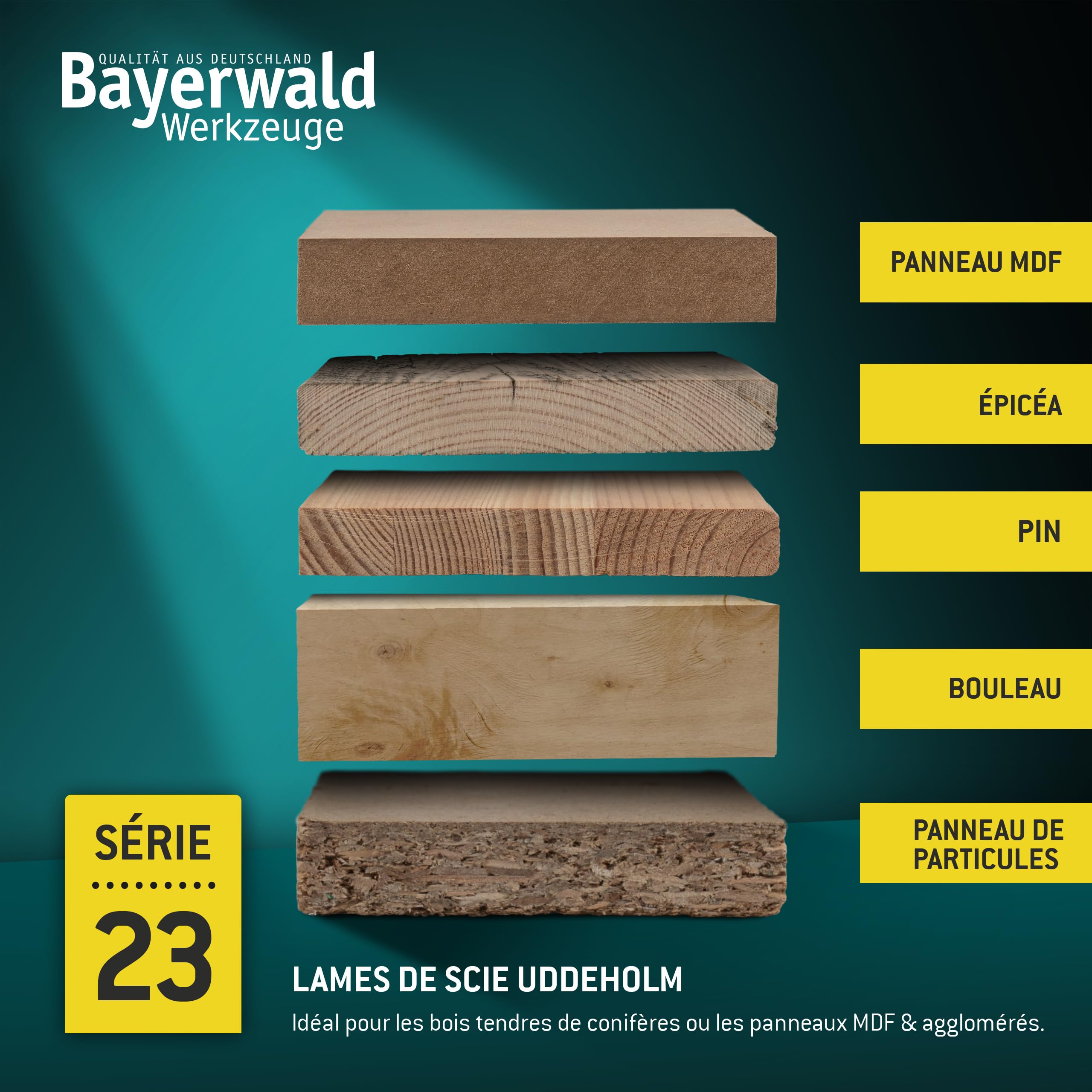 Lame de scie à ruban Bayerwald Uddeholm - 2630 x 20 x 0.5 x 7 / pour tous les types de bois courants/bande de scie adaptée aux champs, etc.