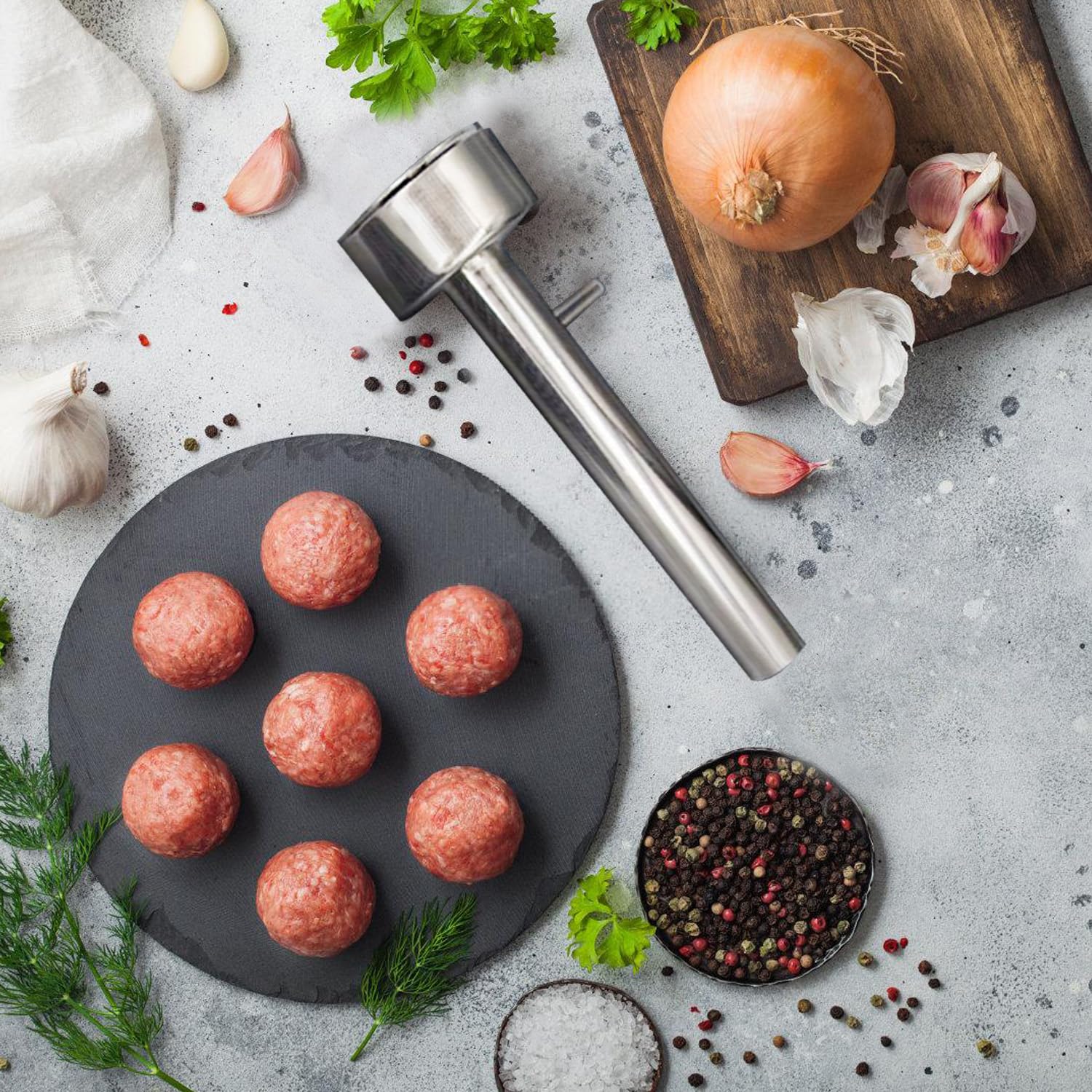 Paletta per Falafel Falafel Maker: YIDM Porzionatore di Falafel, Riutilizzabile Paletta per Falafel, Spessa falafel Maker Scoop, Acciaio Inox Paletta per Falafel per Fare Falafel/Polpette