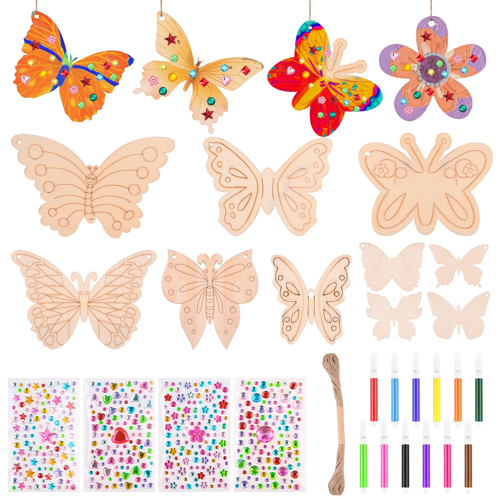 ZACUDA 48 PCS Kits De Bricolage Pour Enfants, Papillon En