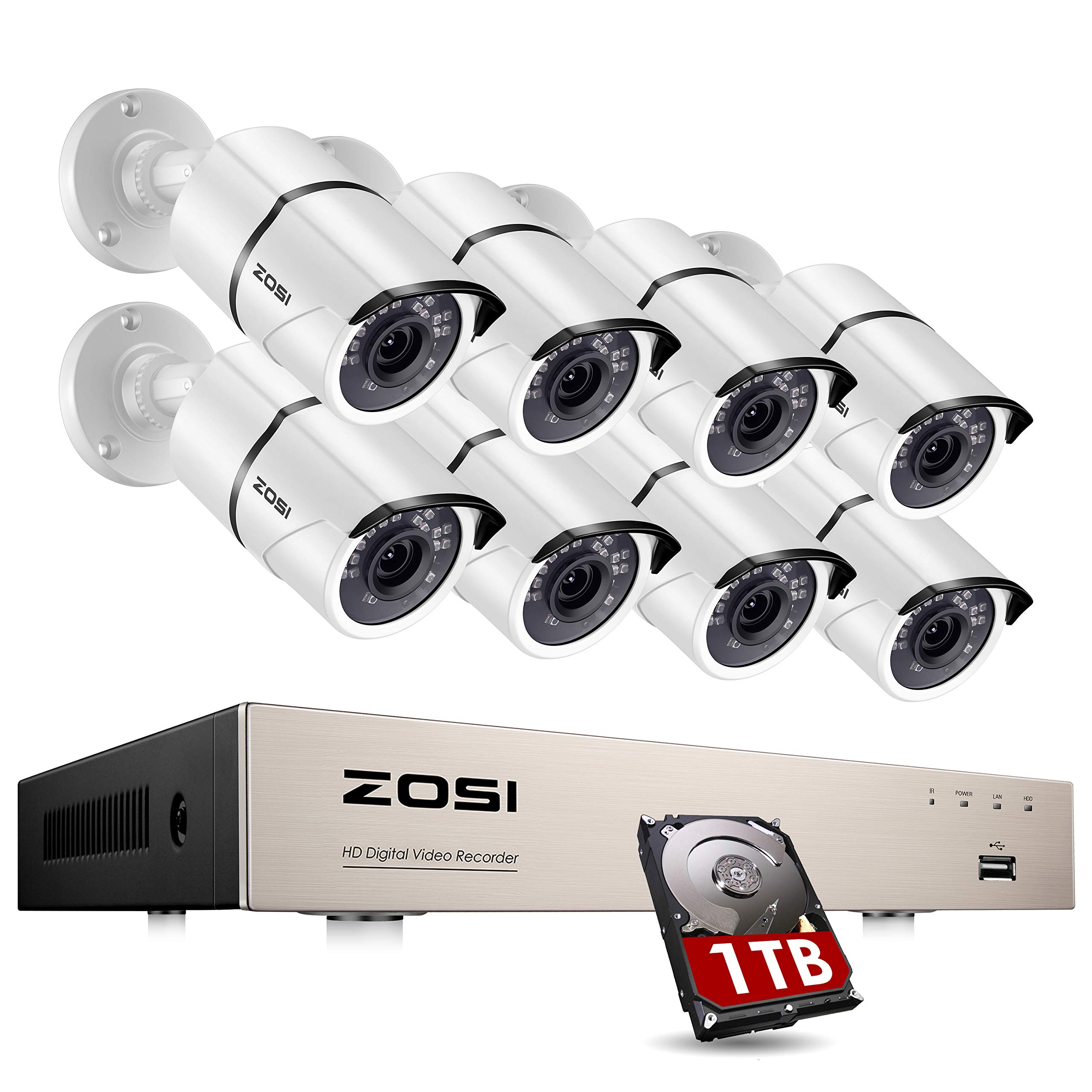 Amazon.com : ZOSI 8CH 1080P Security Camera System Outdoor with