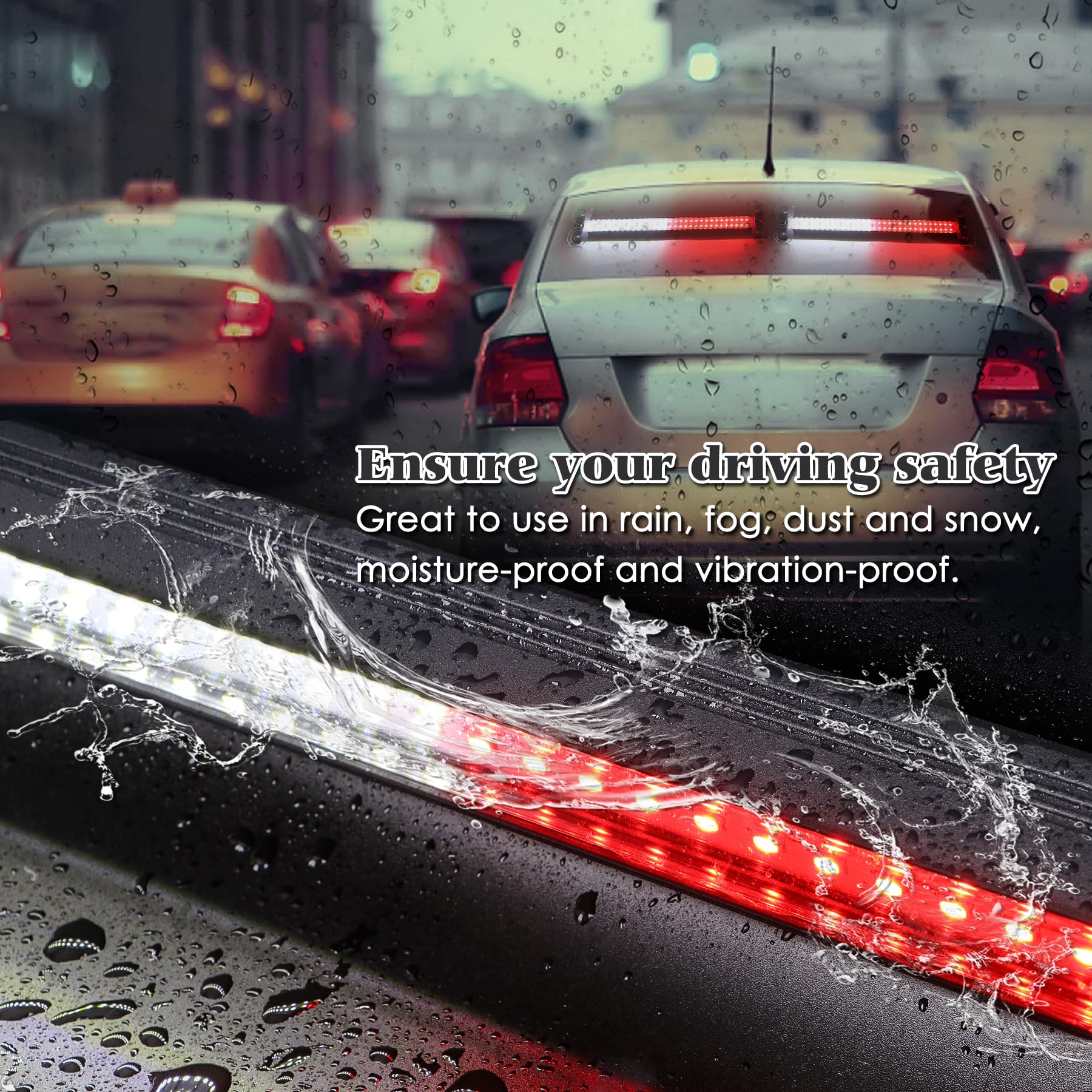 Buy Xprite 27" COB LED Eergency Traffic Advisor Strobe Light Bar 21 Flashing Patterns, Hazard