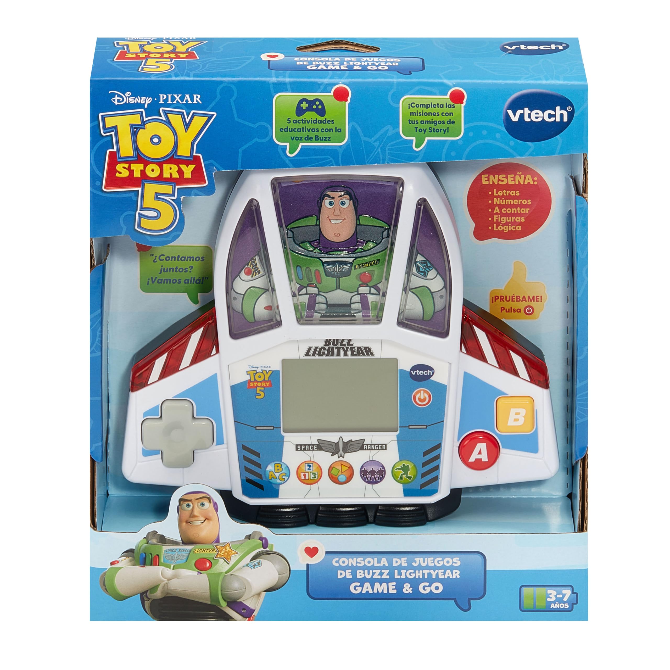VTech - Konsola do gier Buzz Lightyear Game & Go, zabawka dla dzieci w wieku +3 lat, wersja ESP