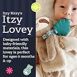 Itzy Ritzy - Itzy Lovey y compris l'adolescente - Baby Lovey avec l'adolescence, Rubans texturés & Attaches - Caractéristiques Son de ride, tissu Sherpa et peluche Minky (Sloth)